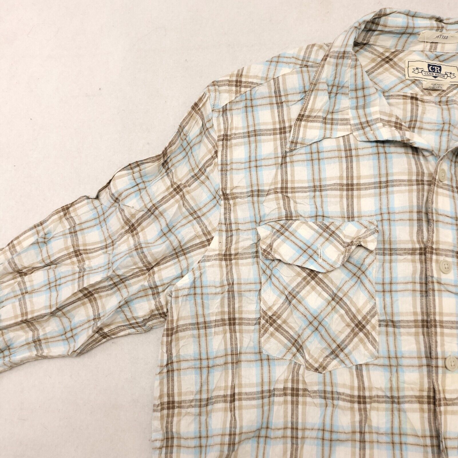 Club Room Club Room Tartan Flannel Button Up Shirt Mens Size L White Size US L / EU 52-54 / 3 - 4 Thumbnail