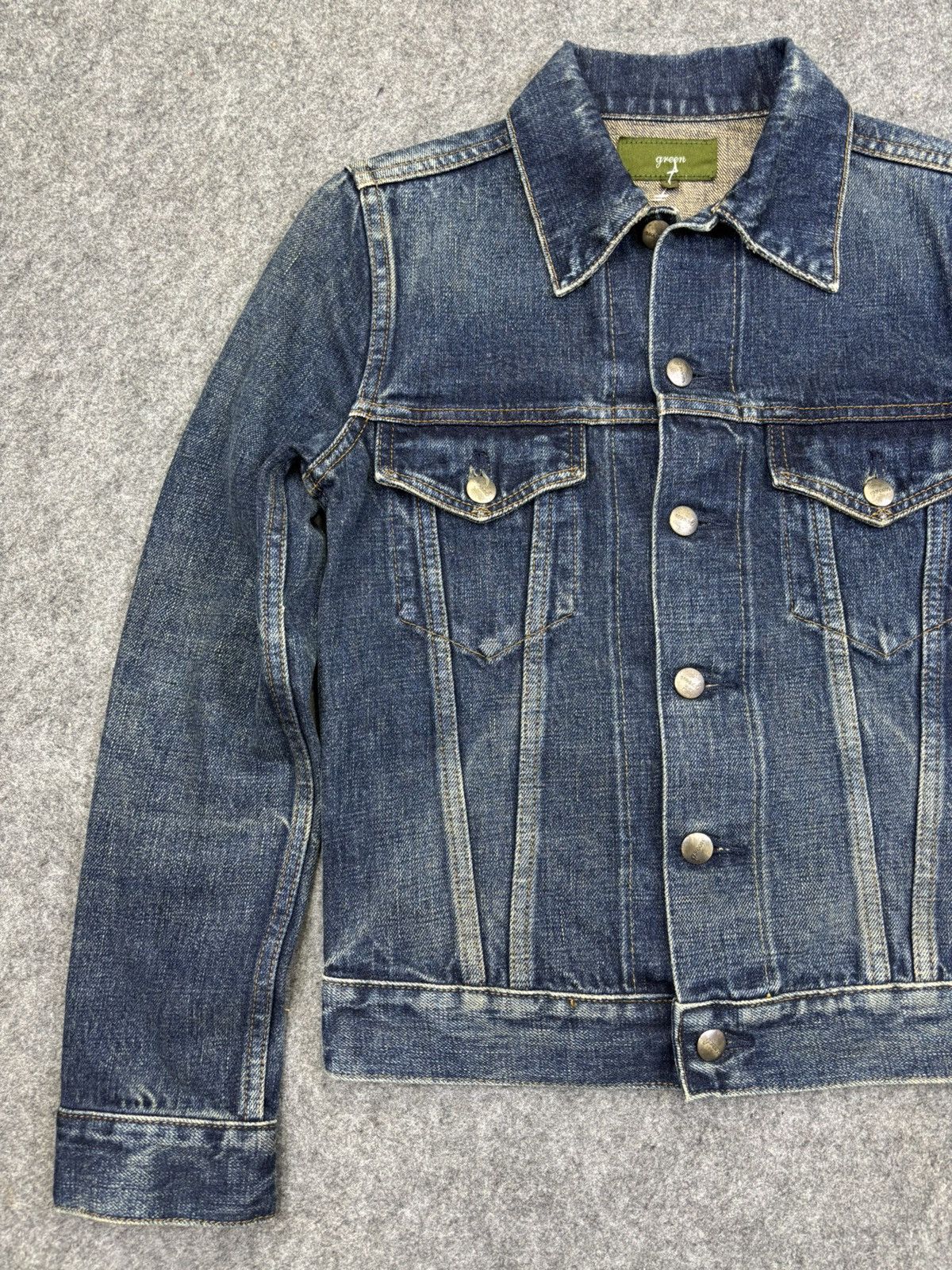 Japanese Brand 💥Selvedge Trucker💥green Selvedge Type 3 Trucker F817 Size US XXS / EU 40 - 4 Thumbnail