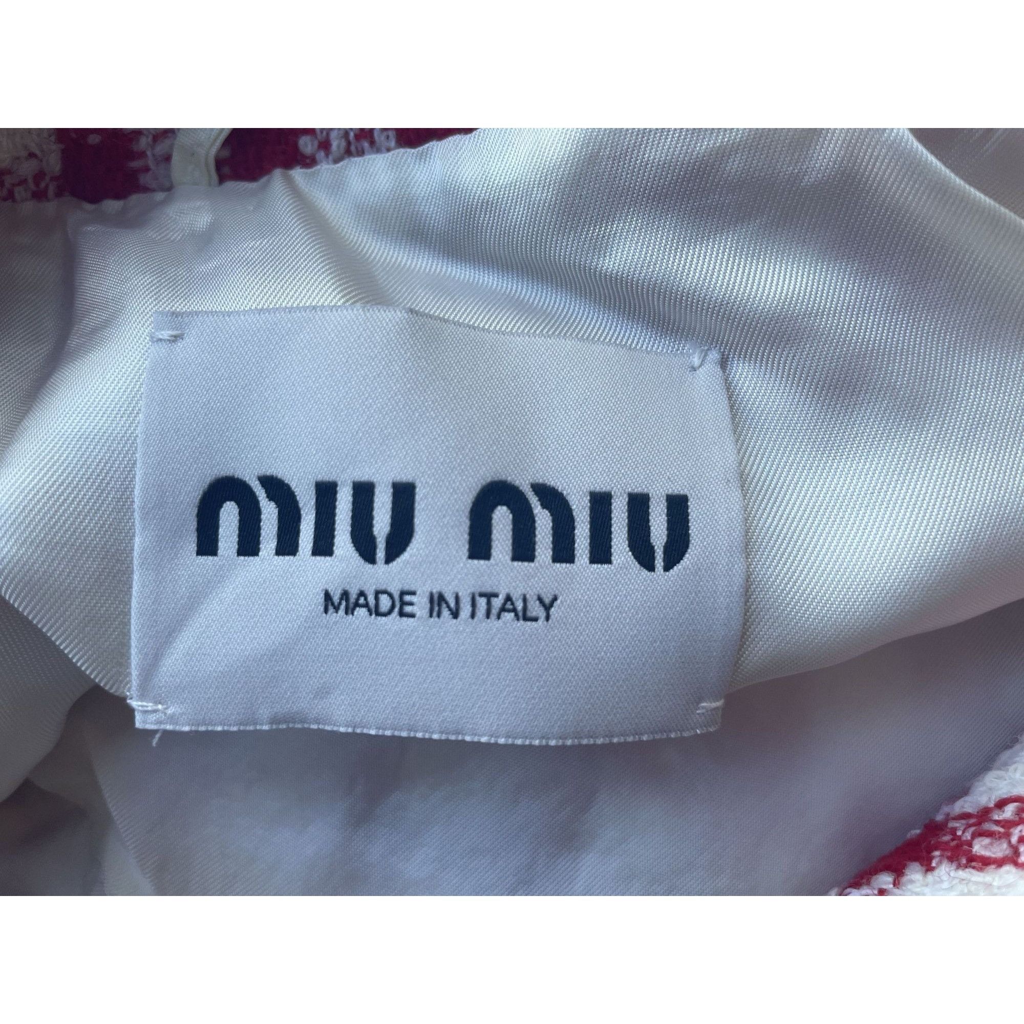Miu Miu Miu Miu Red & White Checkered Button-Up Jacket With Pockets Size S / US 4 / IT 40 - 9 Thumbnail