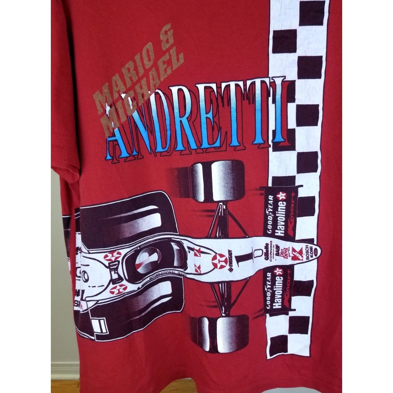 Jerzees VINTAGE Michael & Mario Andretti Red Racing PPG Indy Car Champion T-Shirt XL Size US XL / EU 56 / 4 - 2 Thumbnail