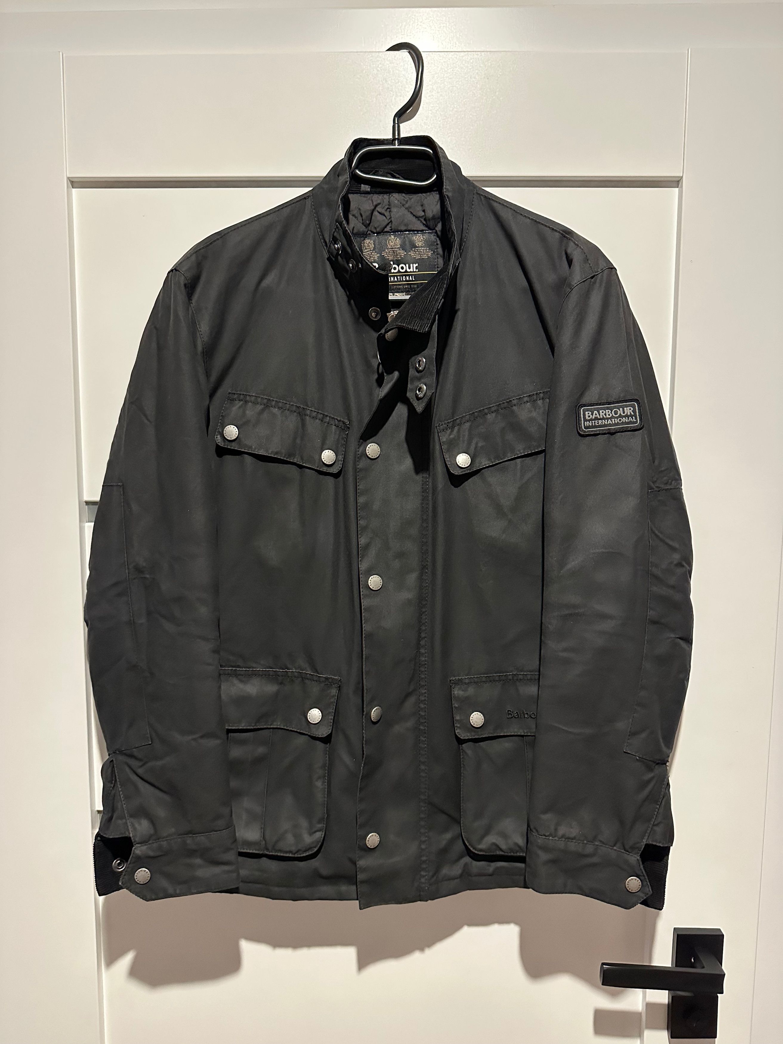 Barbour international duke waxed jacket in green best sale