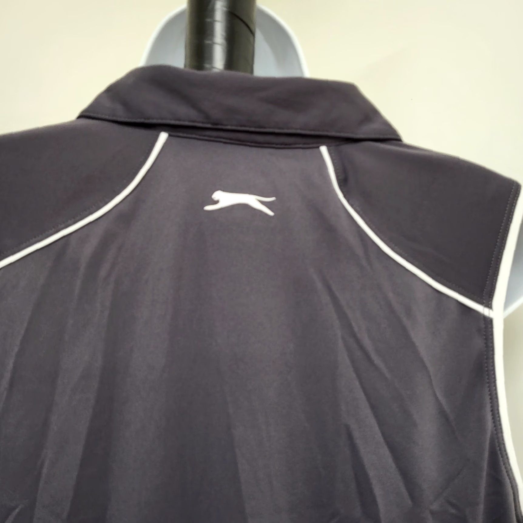 Vintage Slazenger Golf Shirt Women's Size Large Gray Sleeveless Zipper Tennis Pickleball Size L / US 10 / IT 46 - 5 Thumbnail