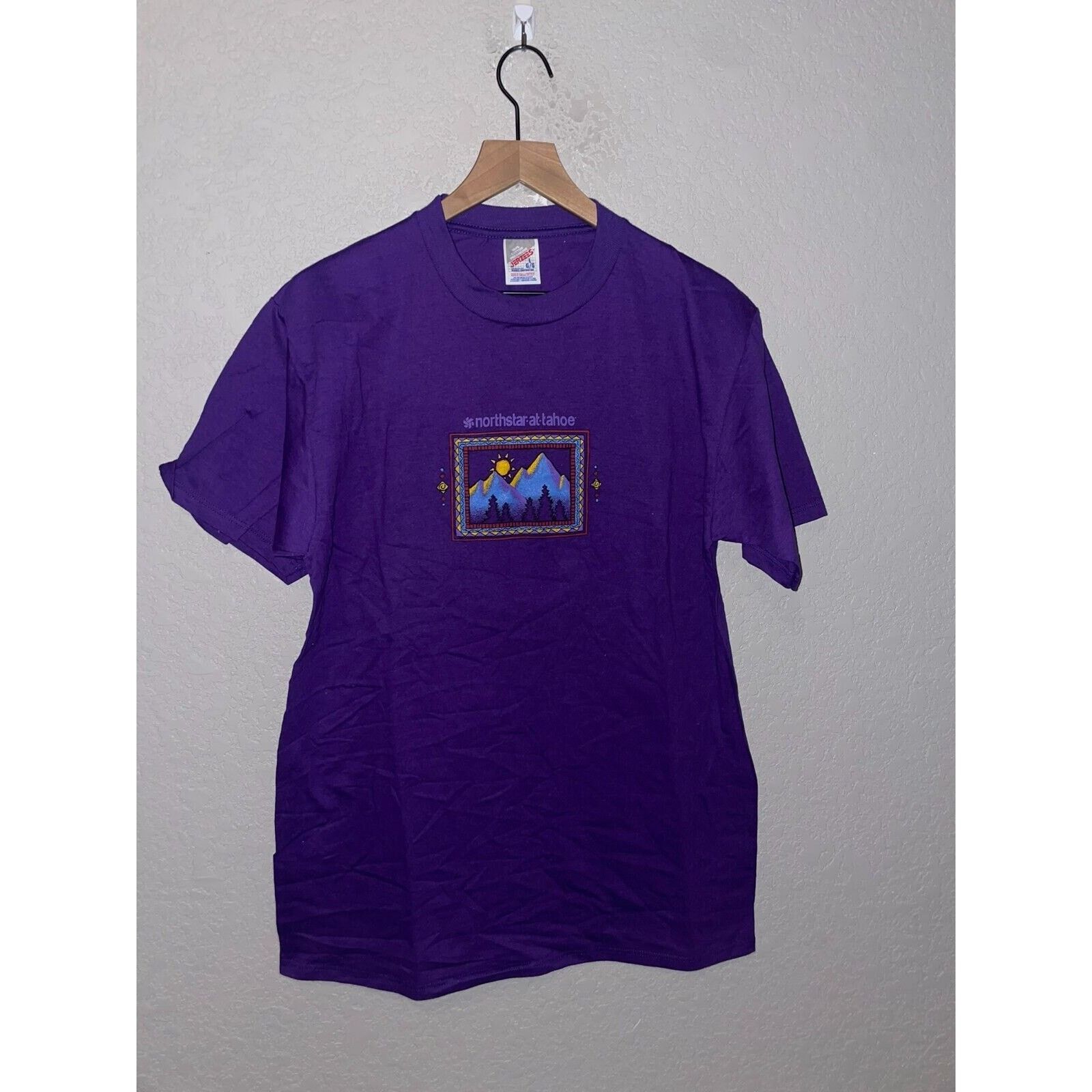 Jerzees Vintage Tahoe Mountain Shirt Northstar Purple VTG Tee 90s L Size US L / EU 52-54 / 3 - 1 Thumbnail