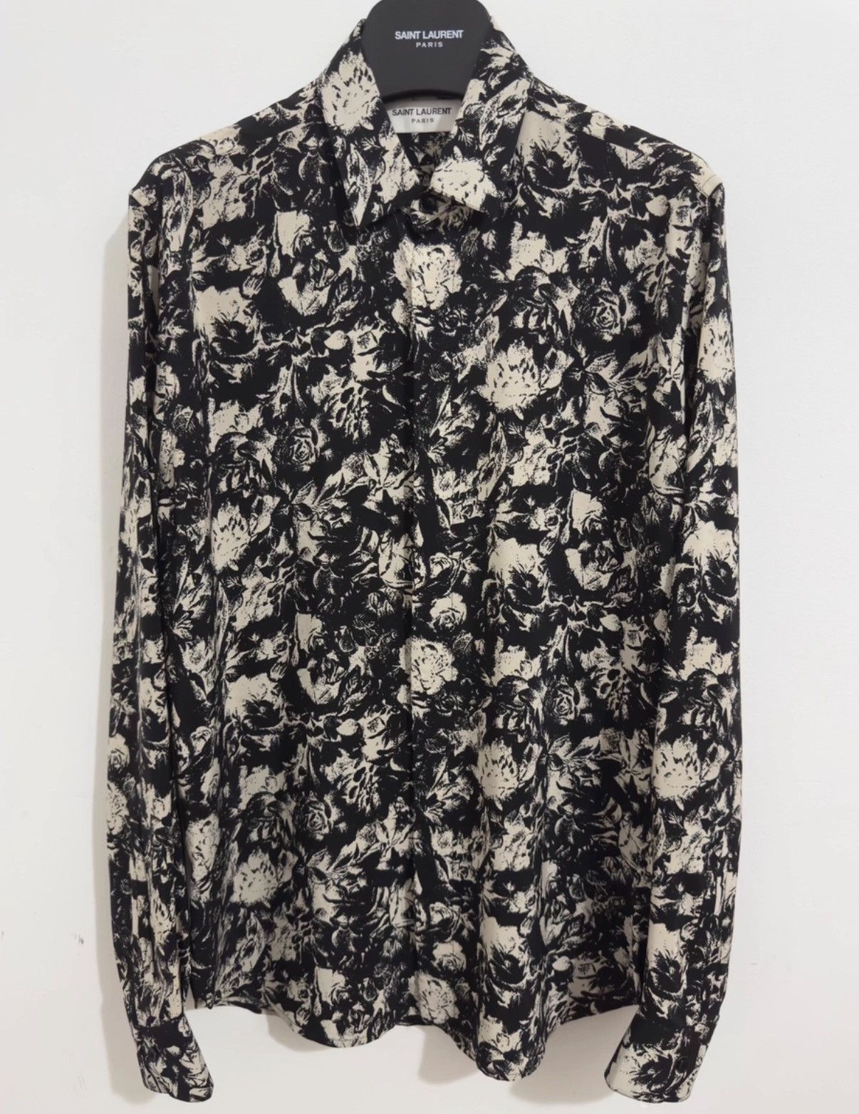 Saint Laurent Paris SLP 21FW Mulberry Silk All-Over Print French Rose Shirt Size US XS / EU 42 / 0 - 1 Thumbnail