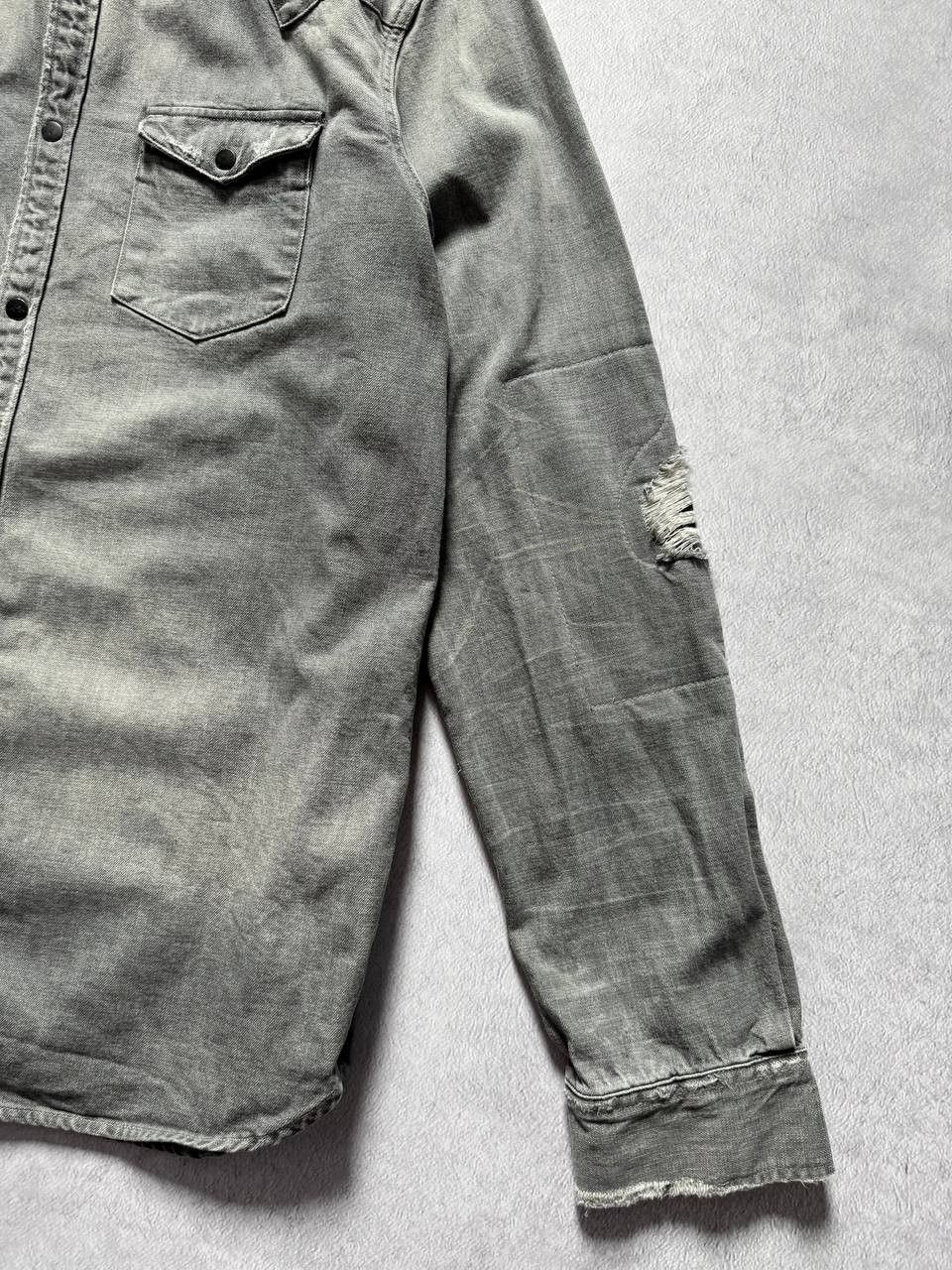 Allsaints AllSaints Distressed Long Sleeve Shirt Washed Gray Size US L / EU 52-54 / 3 - 7 Thumbnail