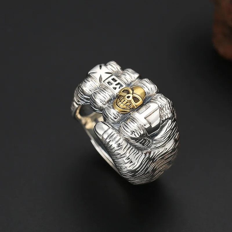 Japanese Brand × Jewelry × Vintage Retro Golden Skull Ring Size ONE SIZE - 4 Thumbnail