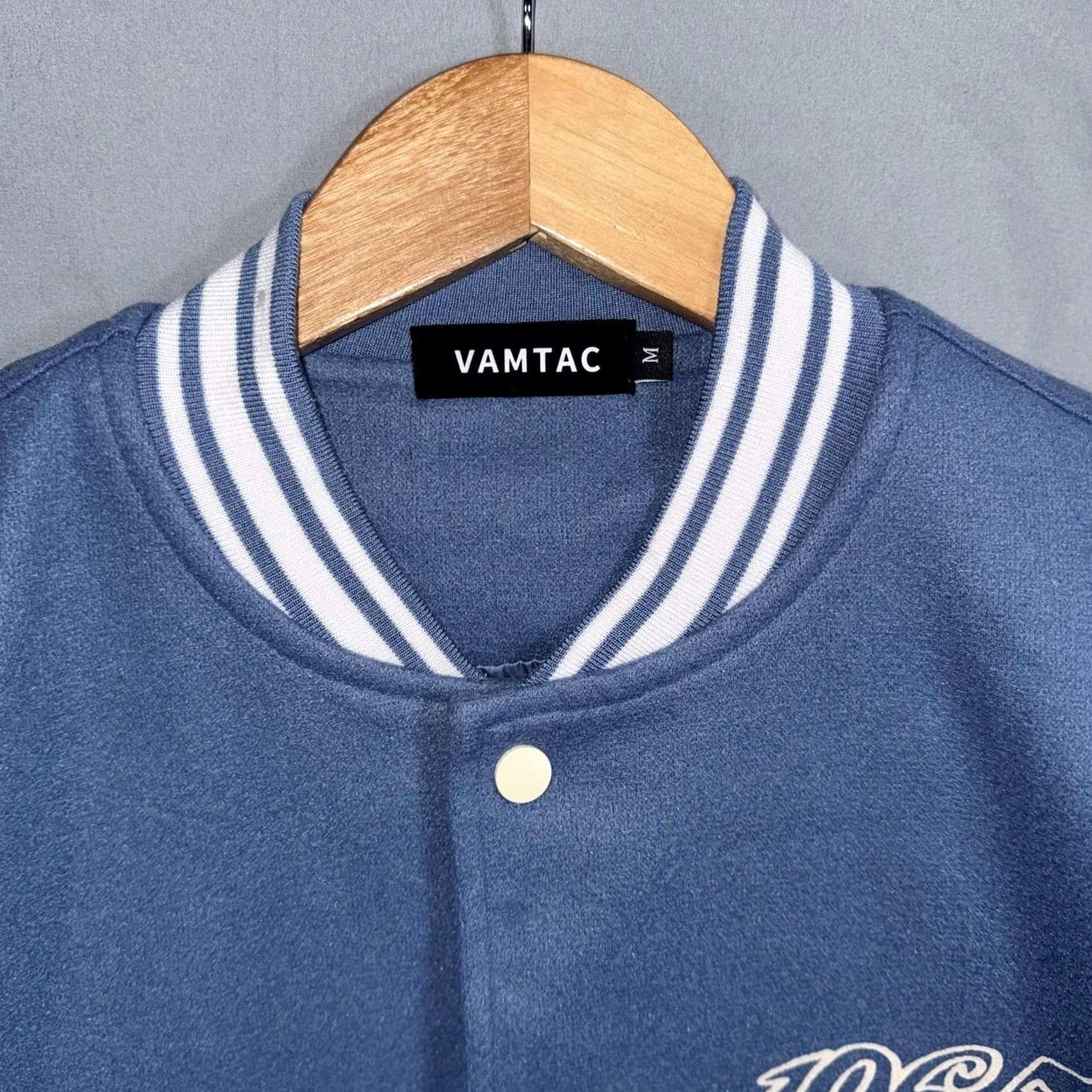 Vintage VAMTAC Varsity Jacket Mens M Blue White Heart Graphic 1965 Snap Button Jacket Size US M / EU 48-50 / 2 - 3 Thumbnail