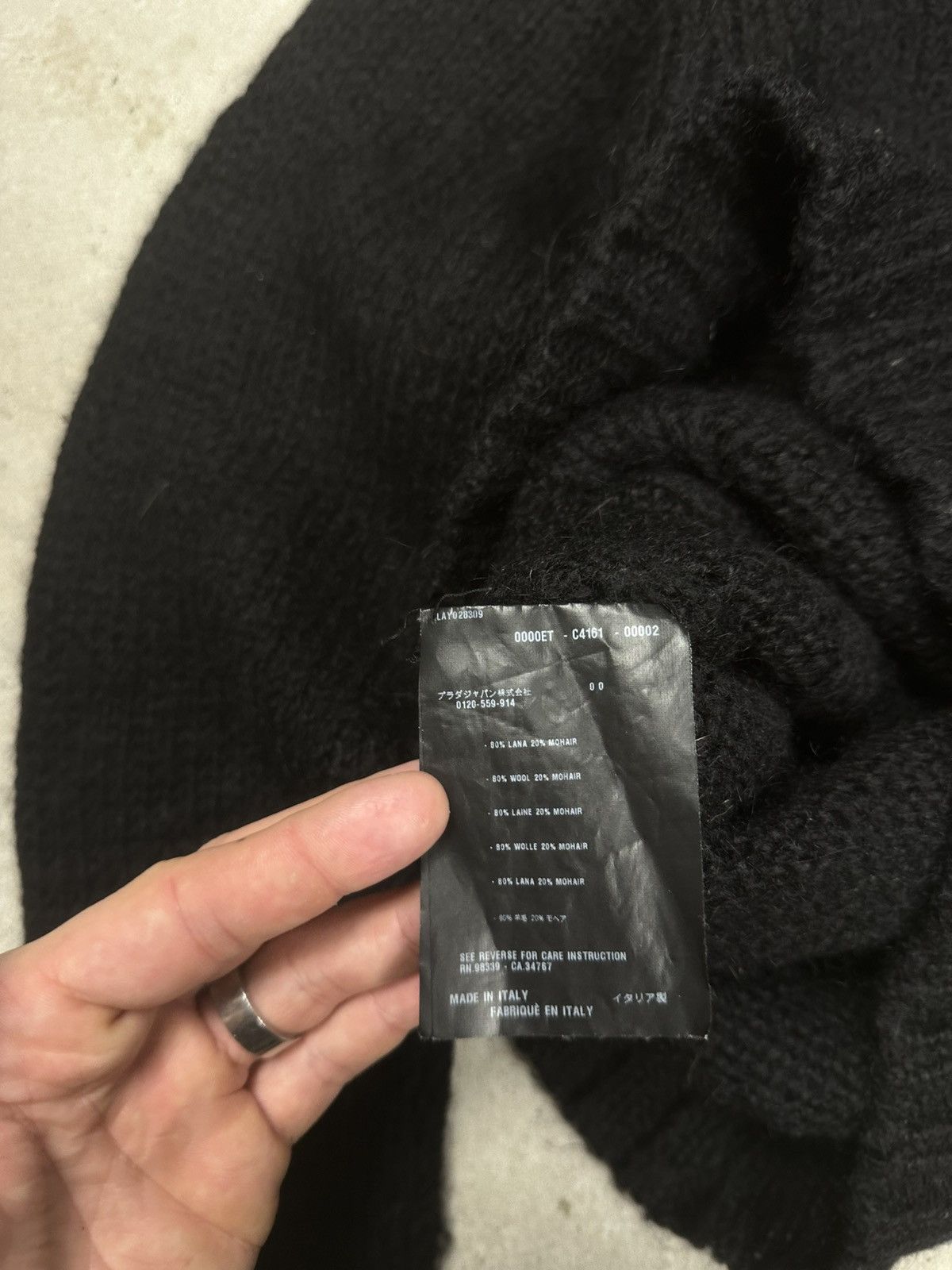 Prada Wool & Mohair Black Cable Knit Sweater Jumper