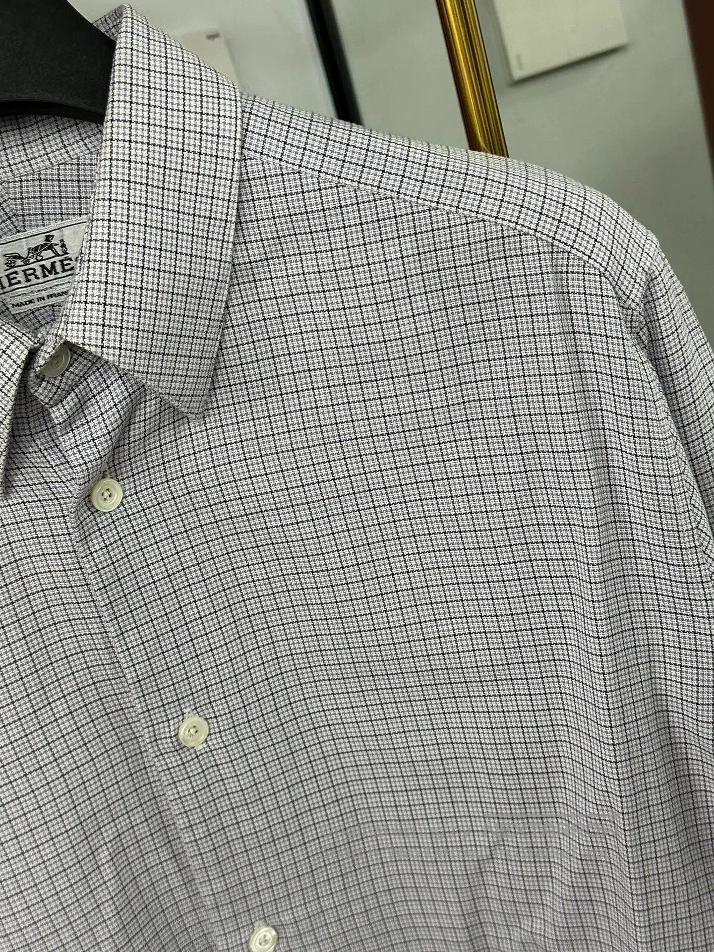 Hermes Hermes Checked Long Sleeve Shirt. Size US M / EU 48-50 / 2 - 2 Thumbnail
