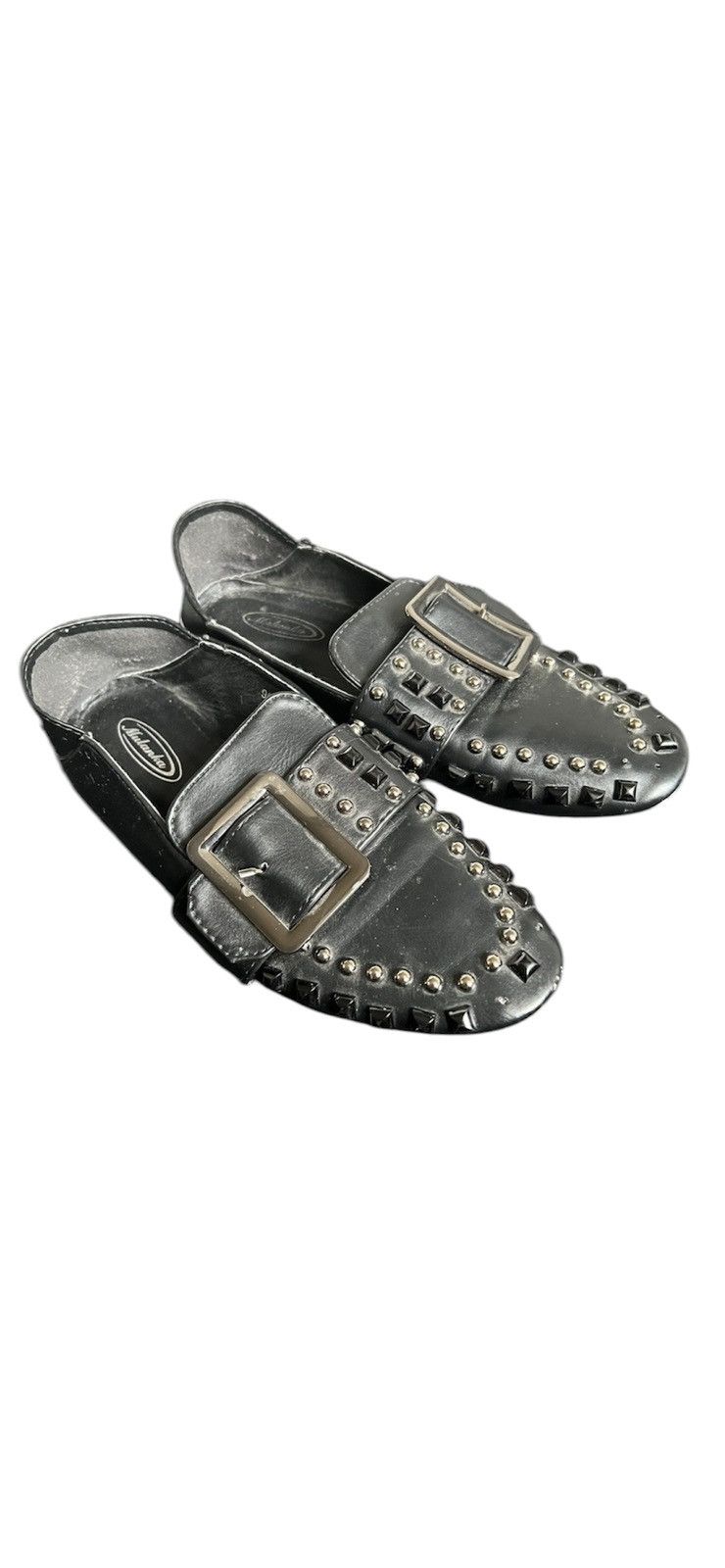 Vintage Studded Leather Loafer Shoes stones shoes y2k 2010 Size US 7 / IT 37 - 1 Thumbnail