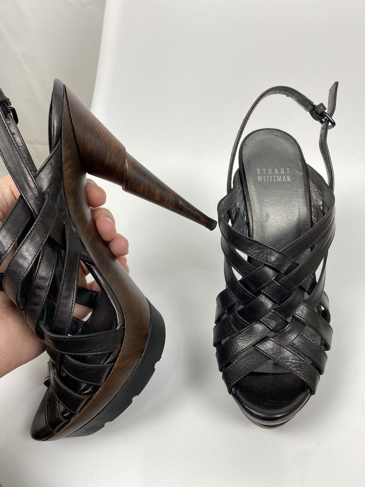 Stuart Weitzman Stuart Weitzman Genuine Leather Sandals Heels size 37 Size US 7 / IT 37 - 7 Thumbnail