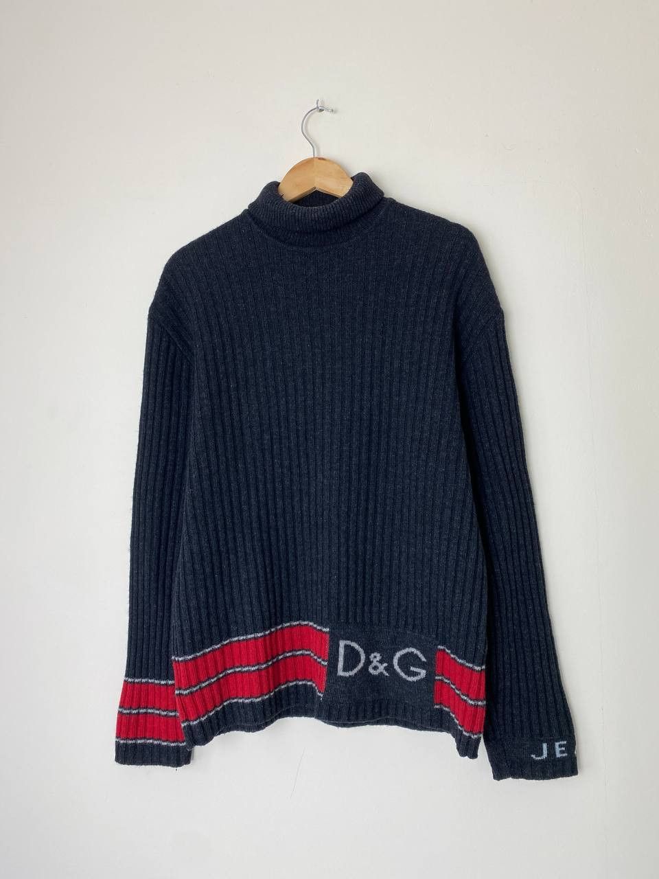 image of Dolce Gabbana x Vintage Dolce & Gabbana Turtleneck Wool Sweater in Dark Gray, Men's (Size XL)