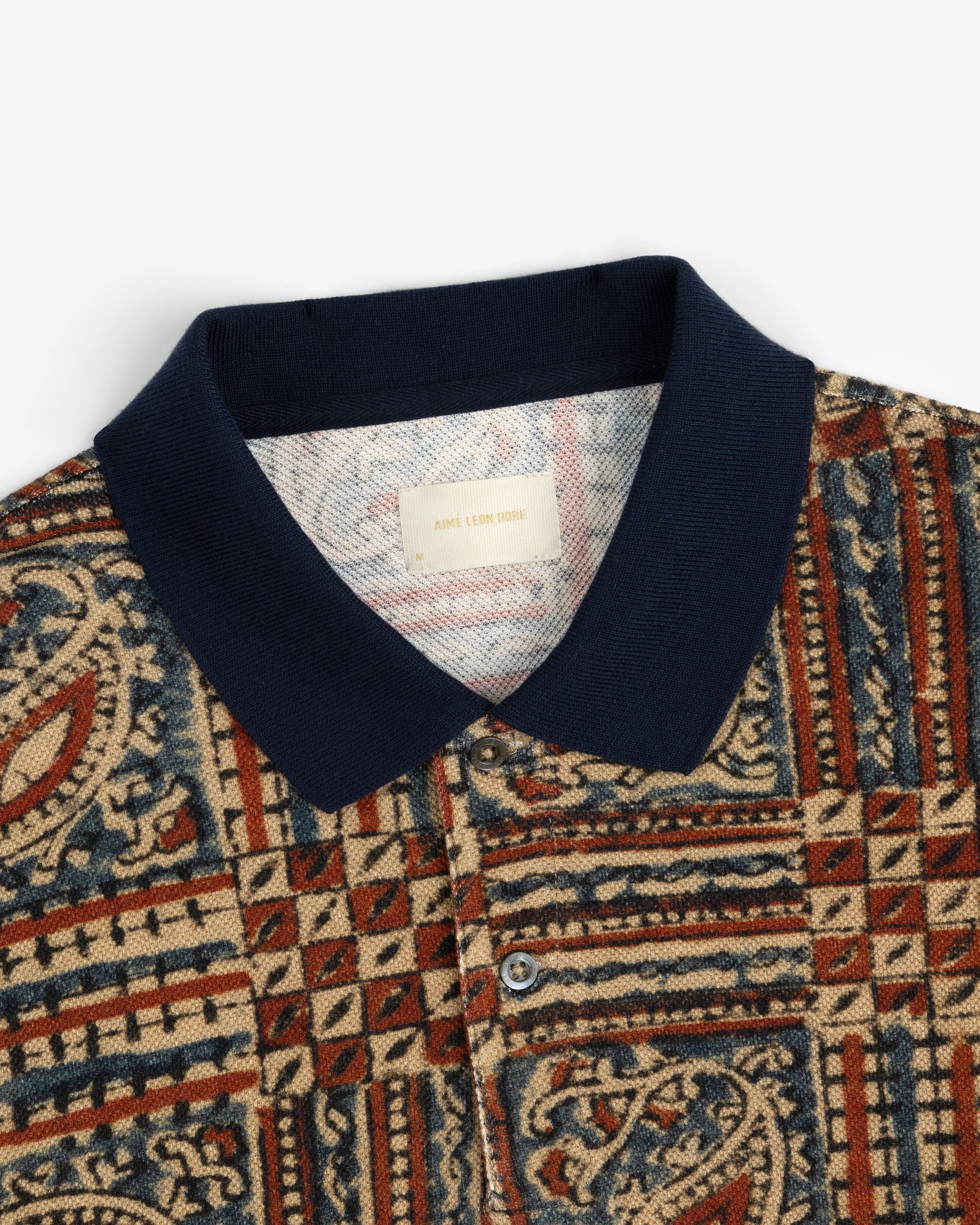 Aime Leon Dore Paisley Printed Piqué Polo Size US XL / EU 56 / 4 - 7 Thumbnail