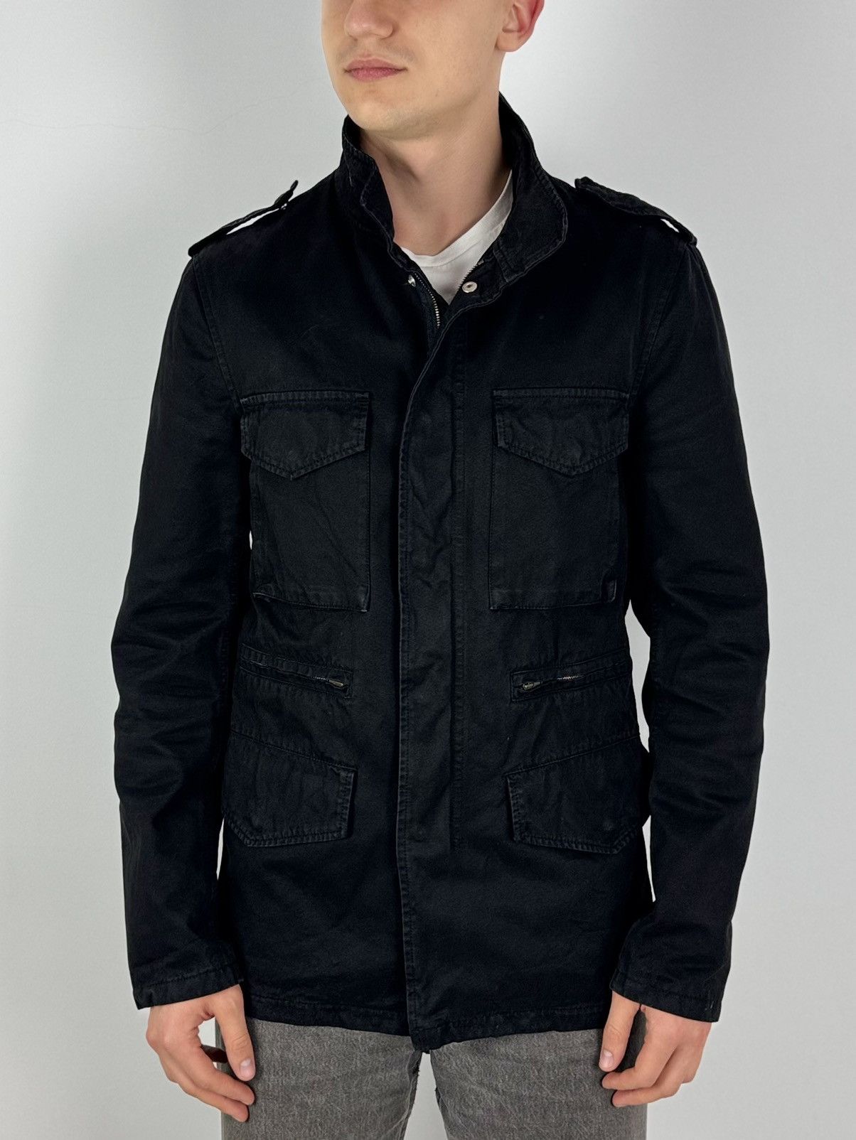 Joseph Joseph Washed Cotton Military Style Black Jacket Size US M / EU 48-50 / 2 - 1 Thumbnail