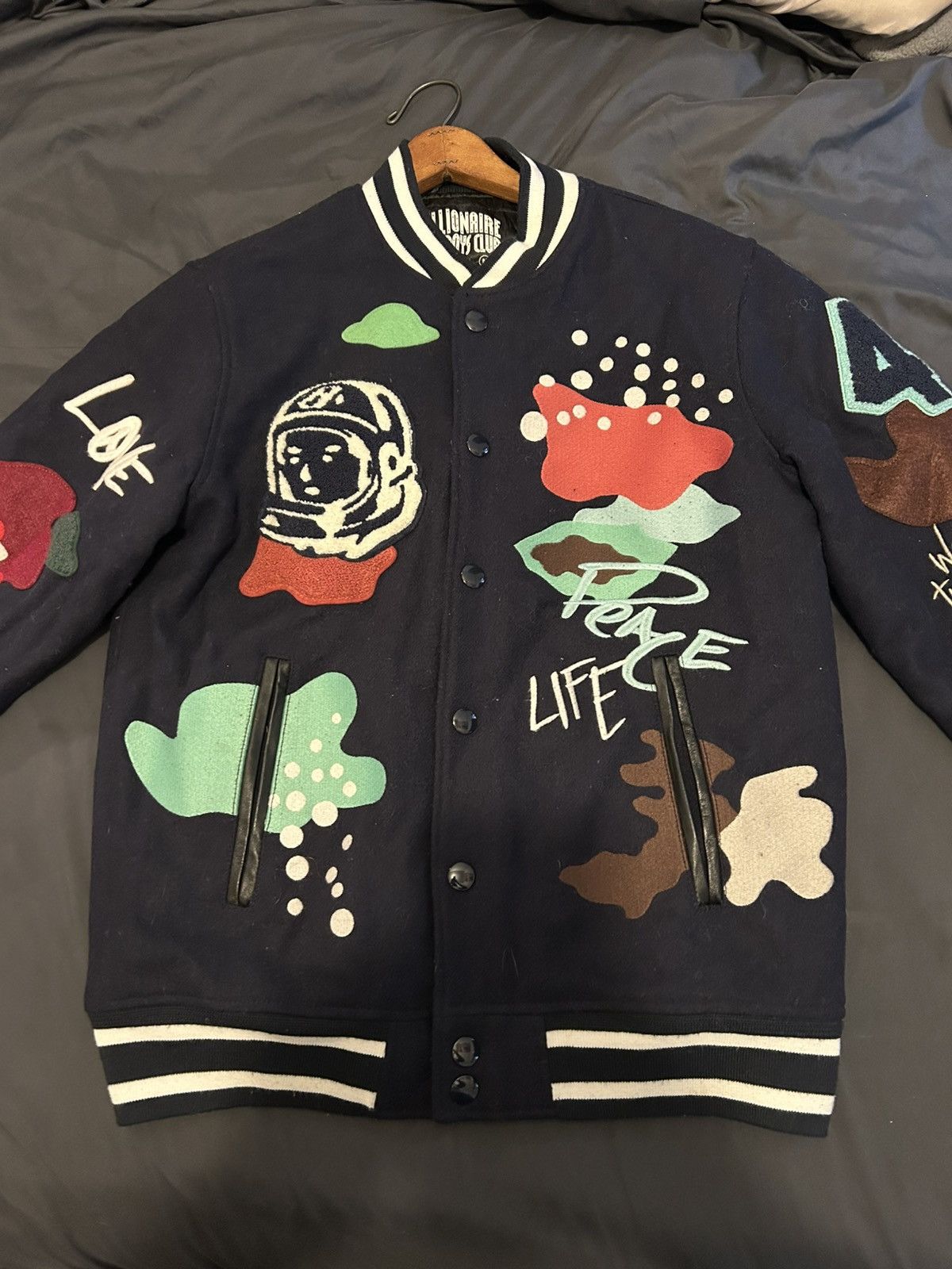Billionaire Boys Club Billionaire Boys Club Navy Blue Varsity Jacket Size US M / EU 48-50 / 2 - 3 Thumbnail