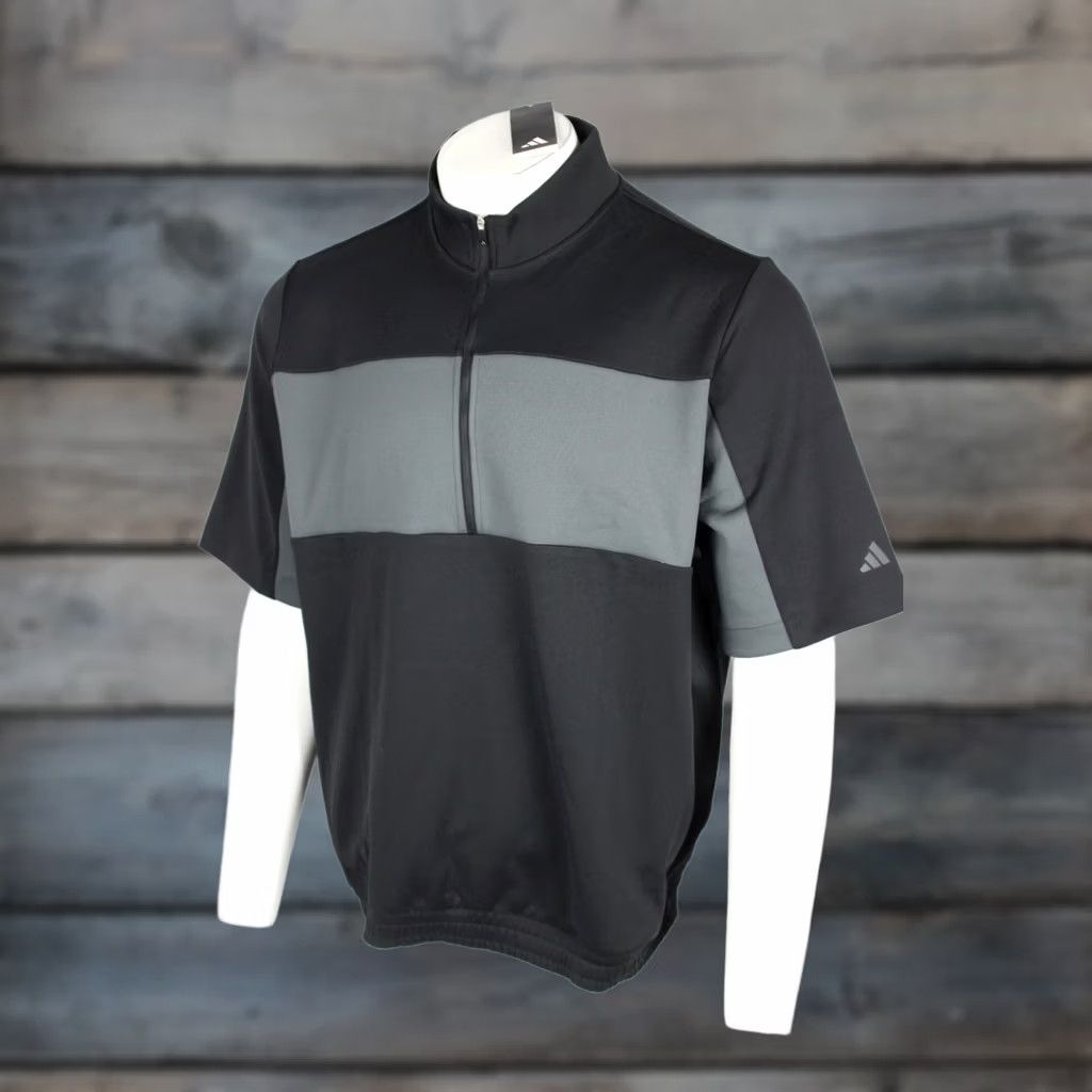 Adidas Adidas Men's Ultimate 365 Short Sleeve 1/2 Zip Pullover XL Black Gray IW1395 Size US XL / EU 56 / 4 - 1 Thumbnail