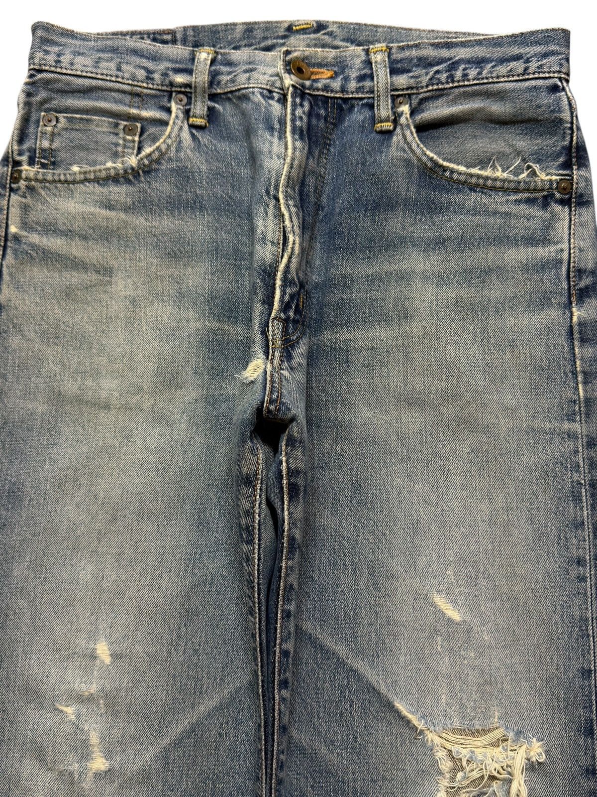 Vintage 90s Edwin 505xx Selvedge Blue Faded Wash Distressed