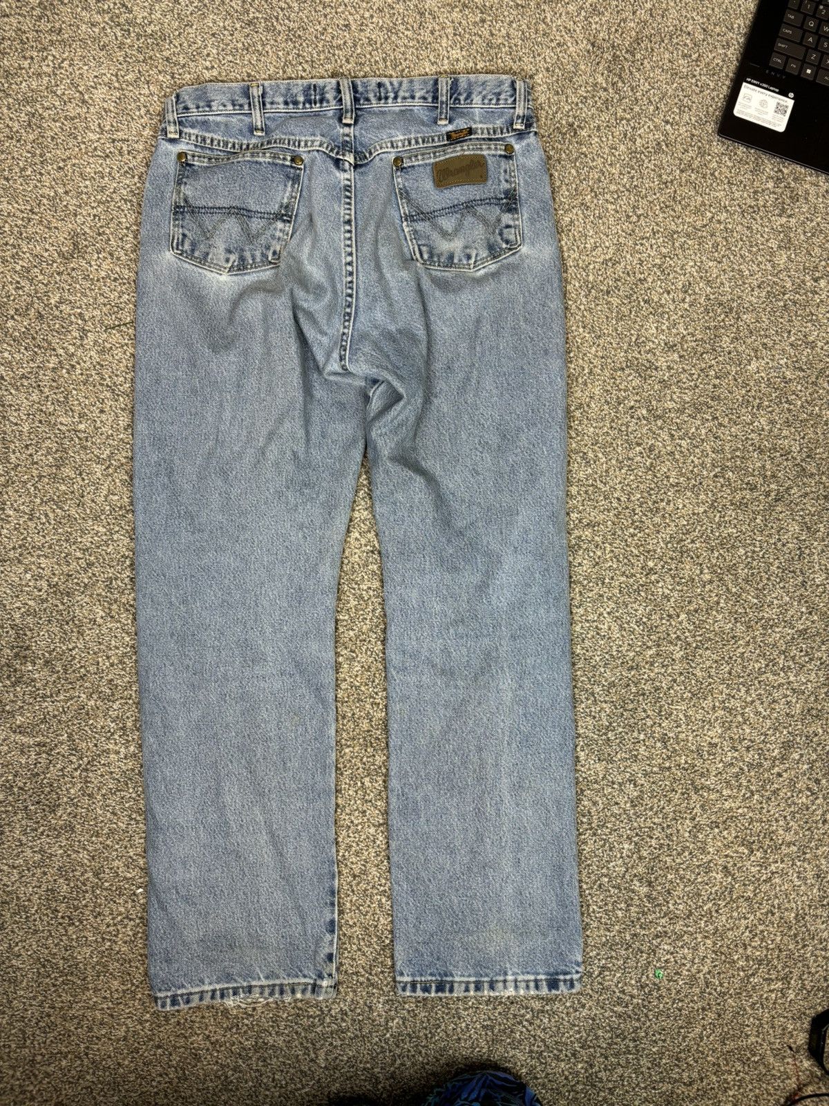 Wrangler Y2k light wash leather tab wrangler denim jeans Size US 34 / EU 50 - 9 Thumbnail