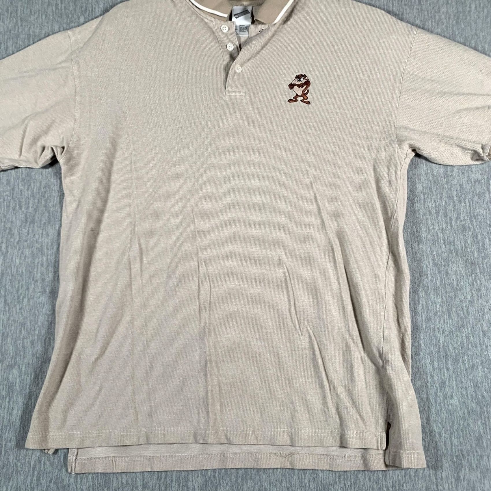 Vintage VINTAGE Warner Bros. Studio Store Tasmanian Devil Polo Shirt Mens L Beige Size US L / EU 52-54 / 3 - 3 Thumbnail