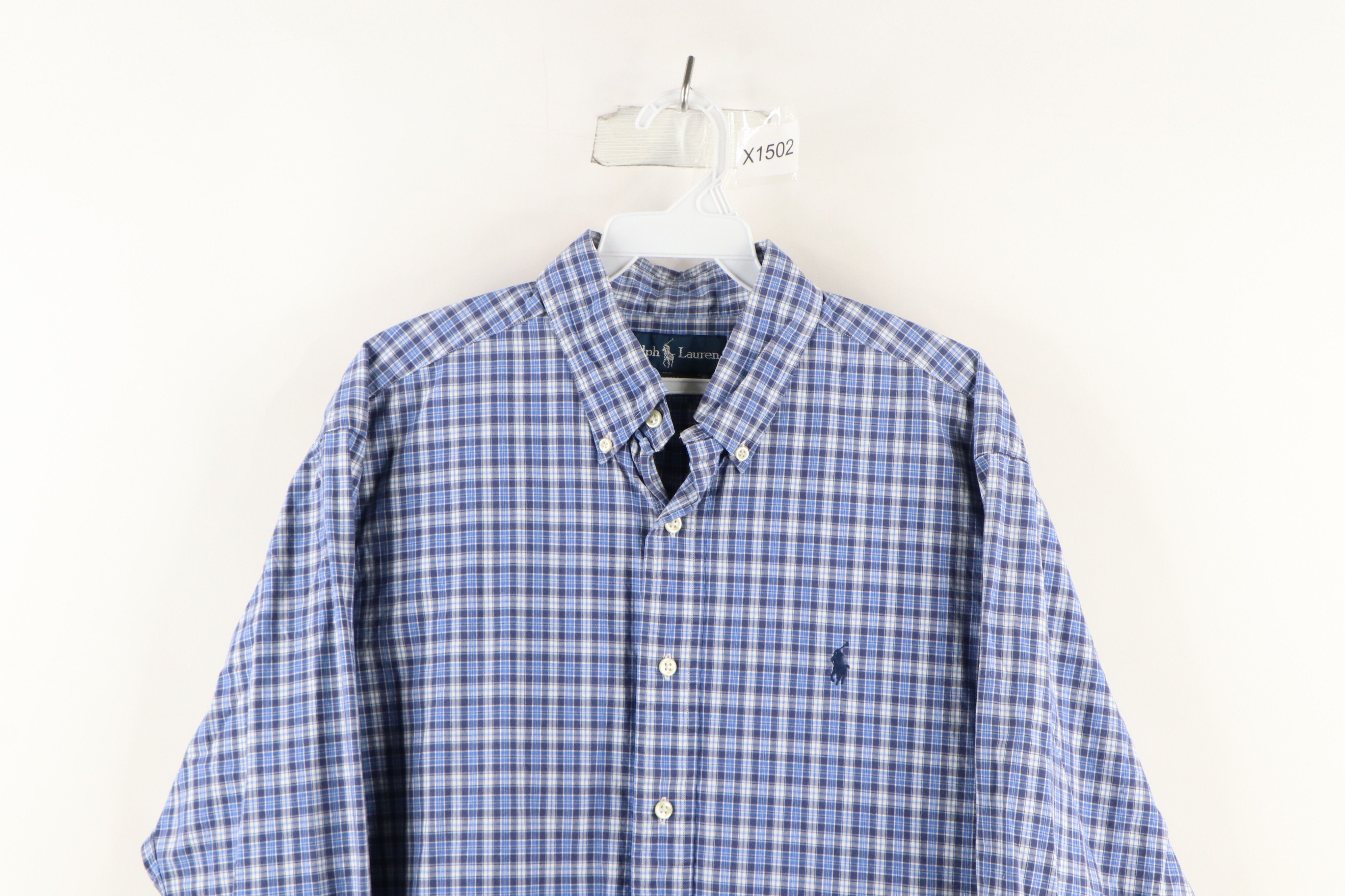 Polo Ralph Lauren Vintage 90s Ralph Lauren Fit Collared Button Down Shirt Blue Size US L / EU 52-54 / 3 - 2 Thumbnail