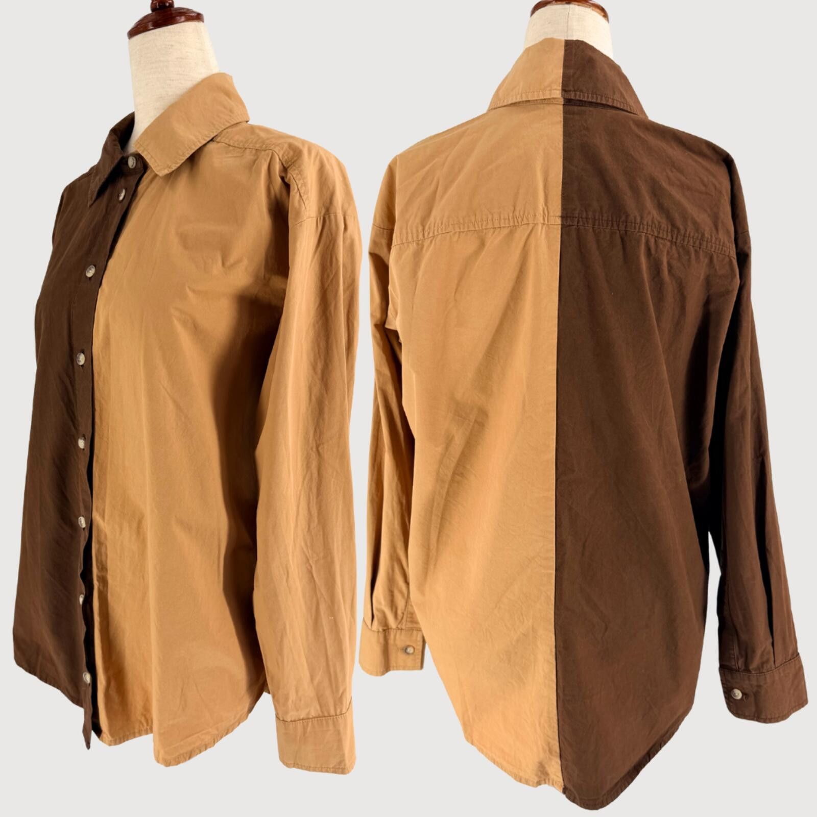 Donna Karan Donni Duo Pop Colorblock Poplin Shirt XS Size XS / US 0-2 / IT 36-38 - 3 Thumbnail