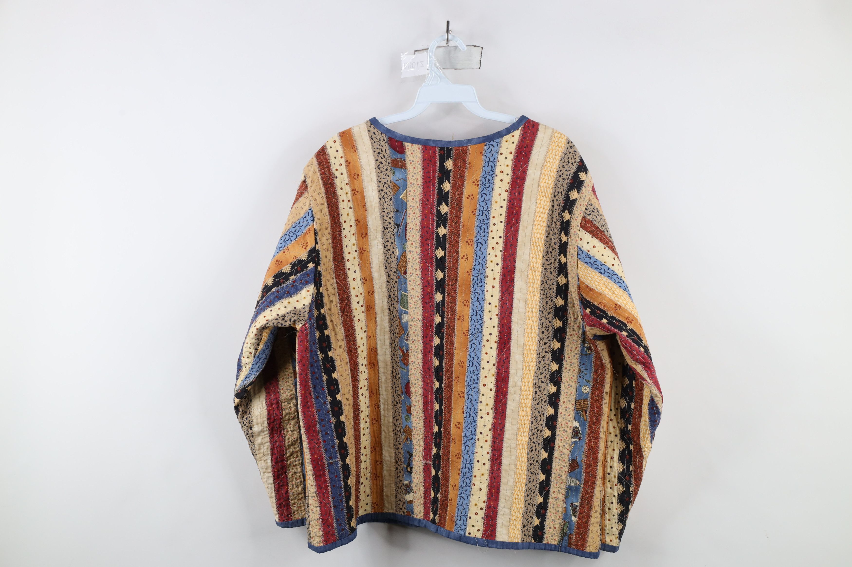 Vintage Vintage 90s Country Primitive Striped Button Cardigan Jacket Size L / US 10 / IT 46 - 10 Thumbnail