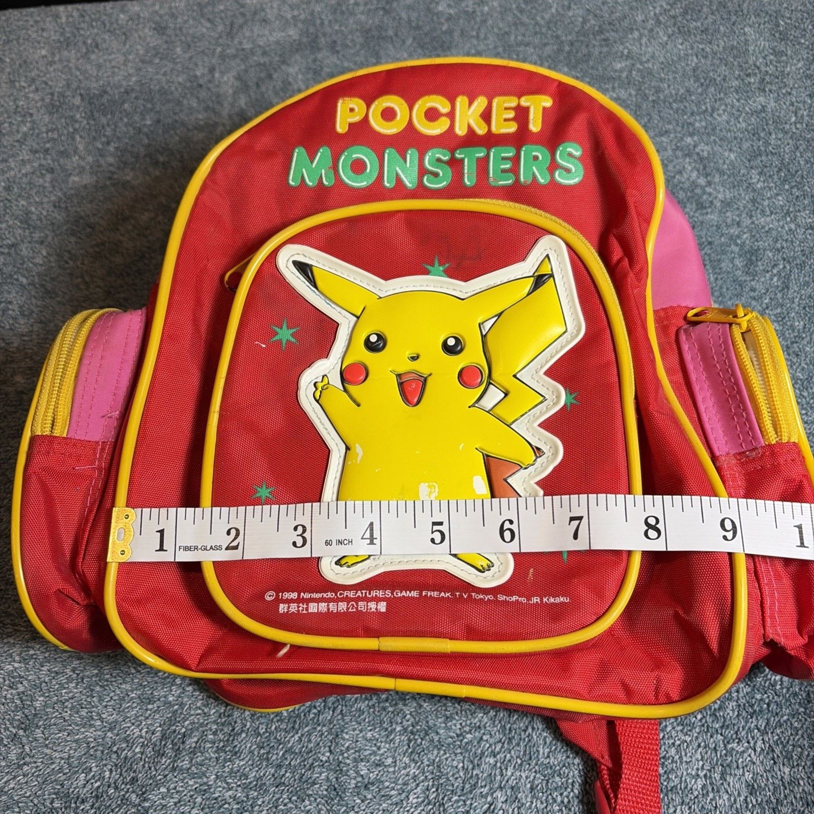Pokemon Vintage Pocket Monster Pikachu Backpack Pokemon Grail Size ONE SIZE - 9 Thumbnail