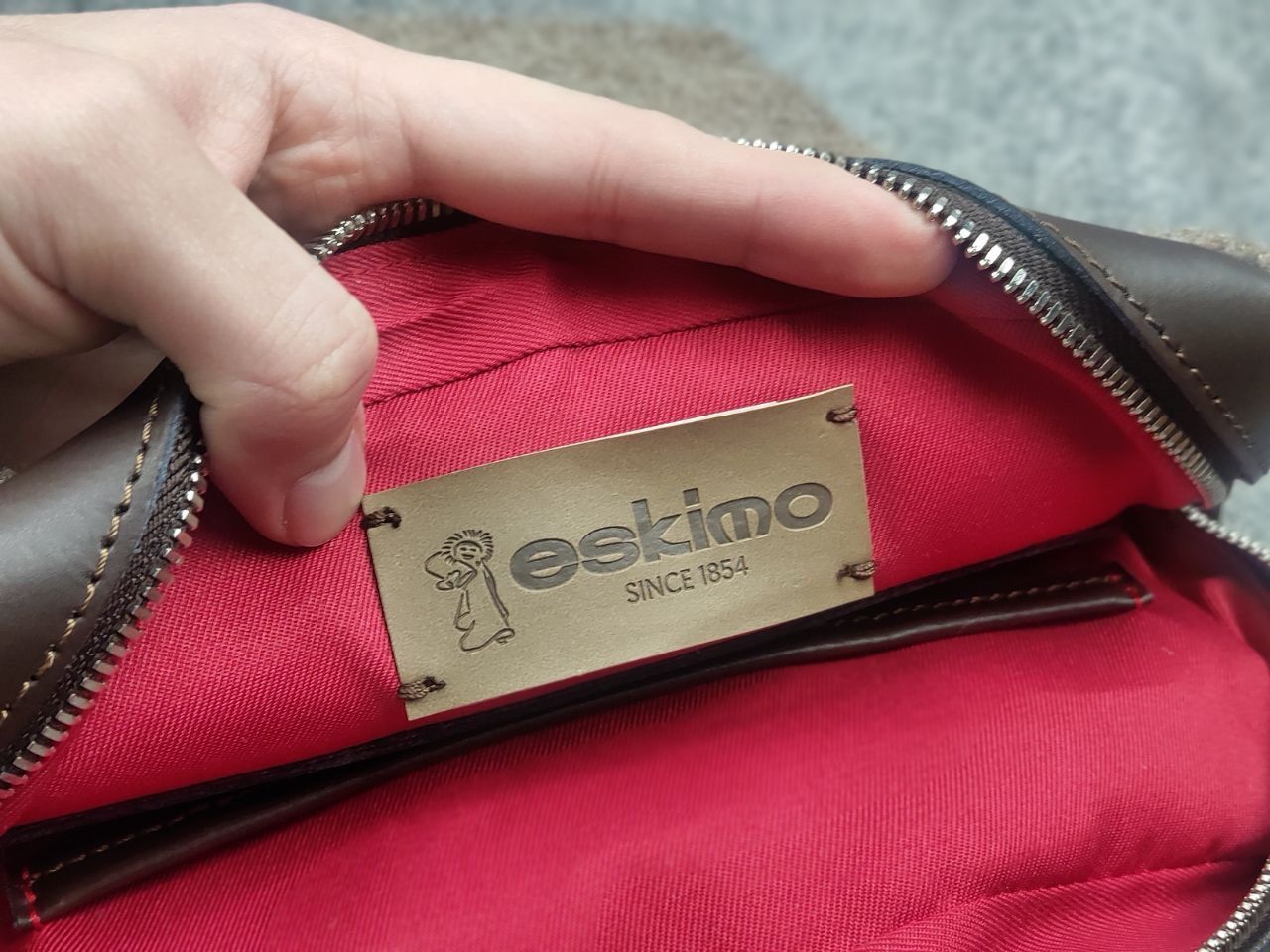 Vintage Eskimo woolen leather bag Swiss vintage Military Messenger Size ONE SIZE - 13 Thumbnail