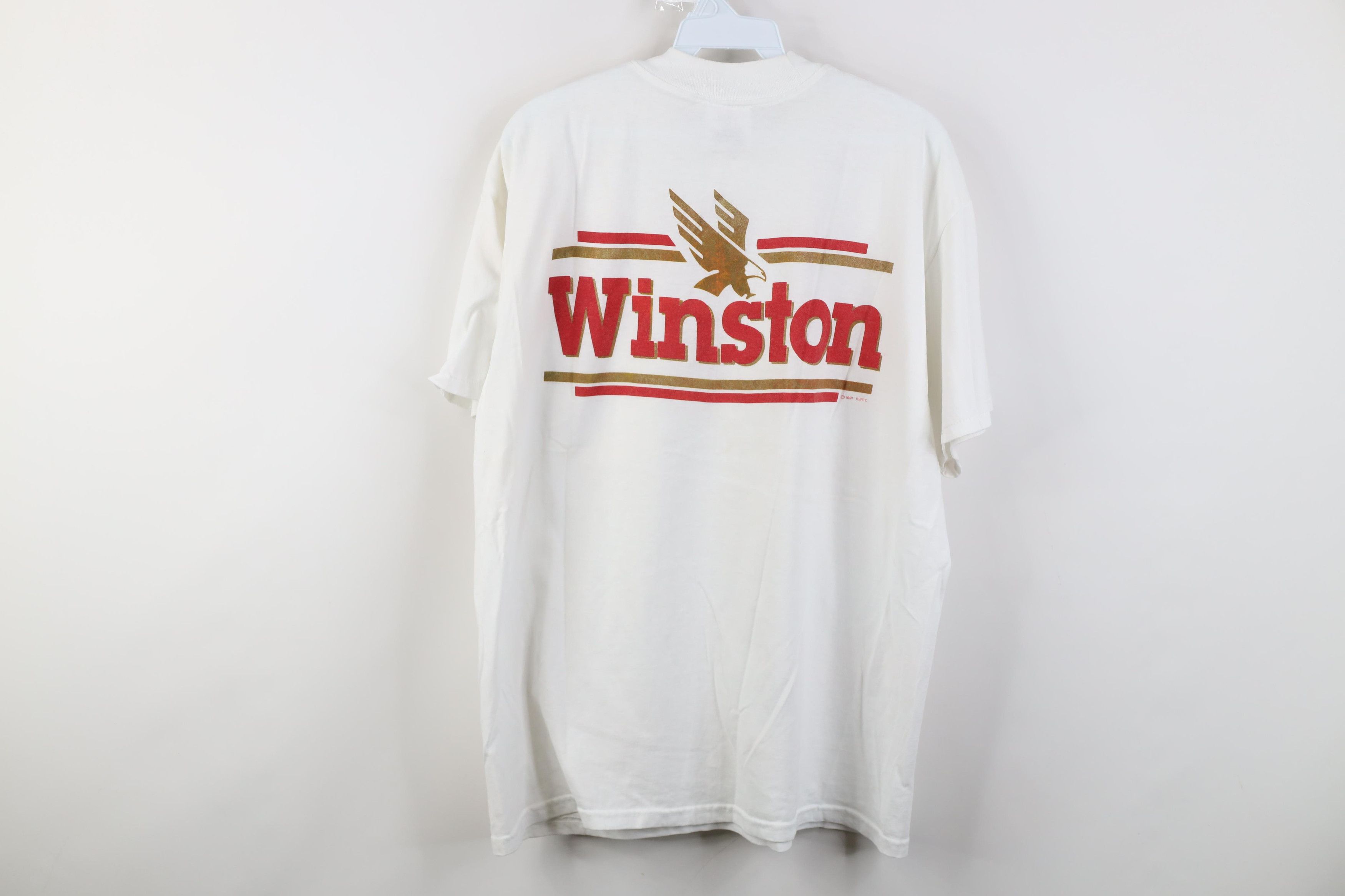 Vintage Vintage 90s Winston Cigarettes Racing Pocket T-Shirt USA Size US XL / EU 56 / 4 - 12 Thumbnail