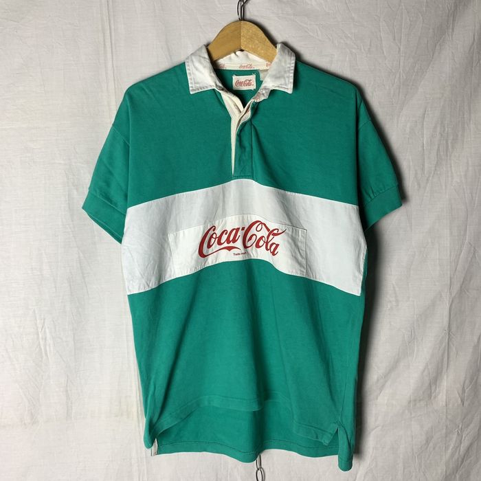 coca cola rugby shirt 80s