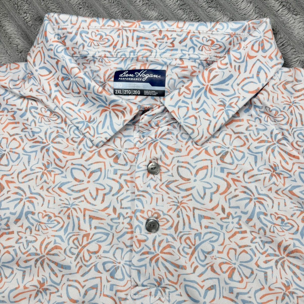 Other Ben Hogan performance Men's Hibiscus Print Golf Polo Shirt Size US XXL / EU 58 / 5 - 11 Thumbnail