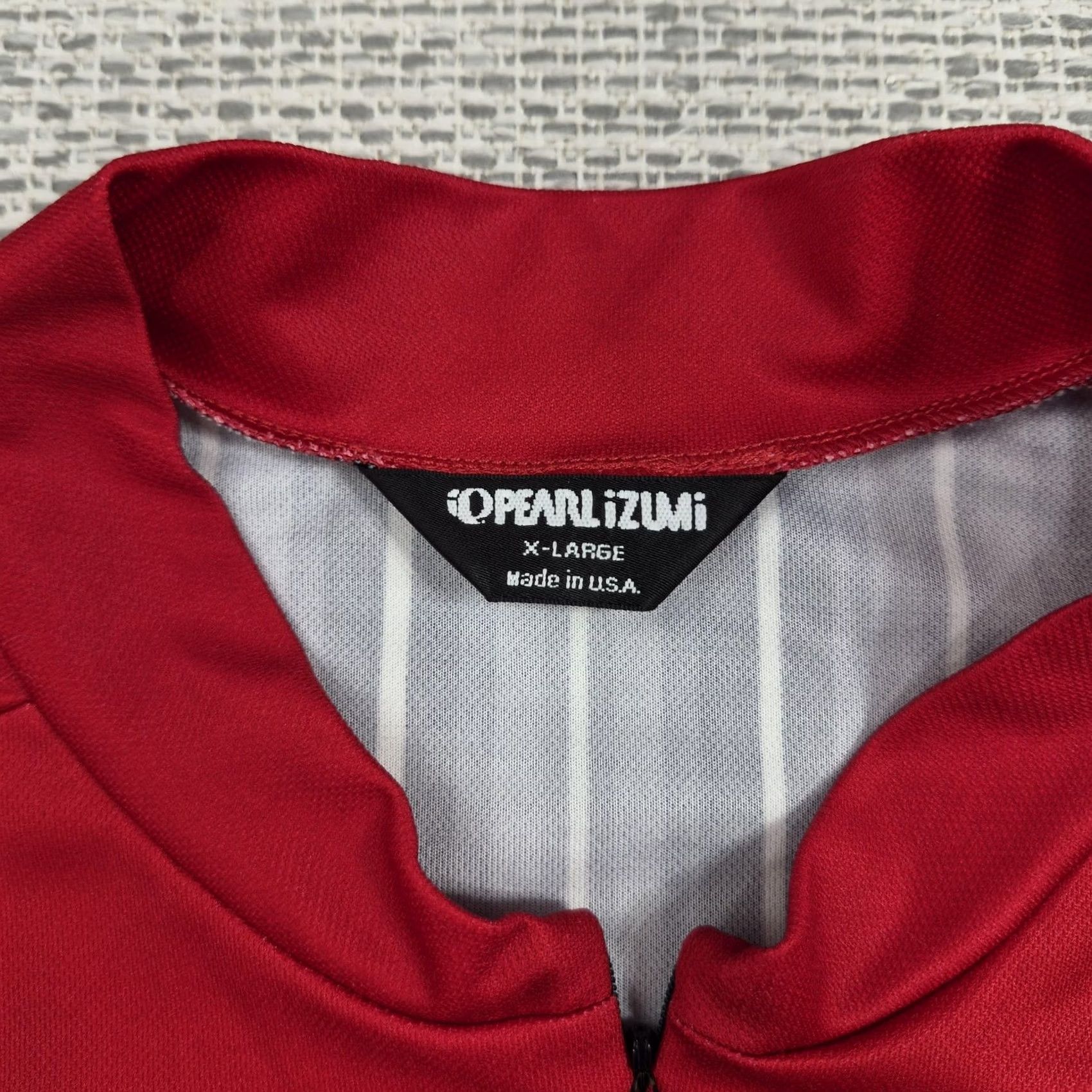 PEARL iZUMi VINTAGE Pearl Izumi Cycling Jersey Mens XL Red 1/4 Zip Striped Logo 2004 Size US XL / EU 56 / 4 - 5 Thumbnail