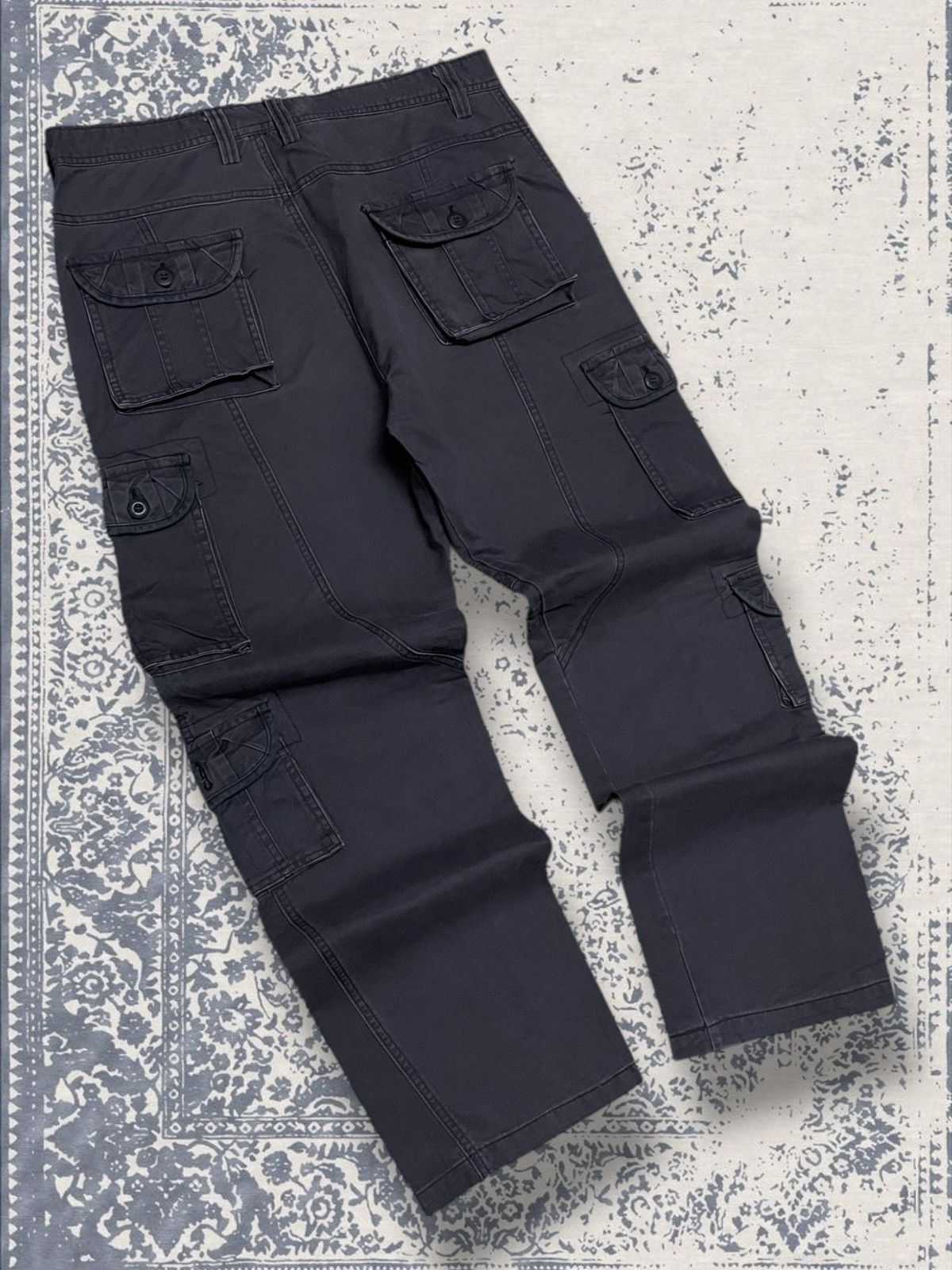Designer × Japanese Brand × Vintage Vintage 1990s Japan Designer Qianyige Faded Cargo Combat Size US 33 - 11 Thumbnail