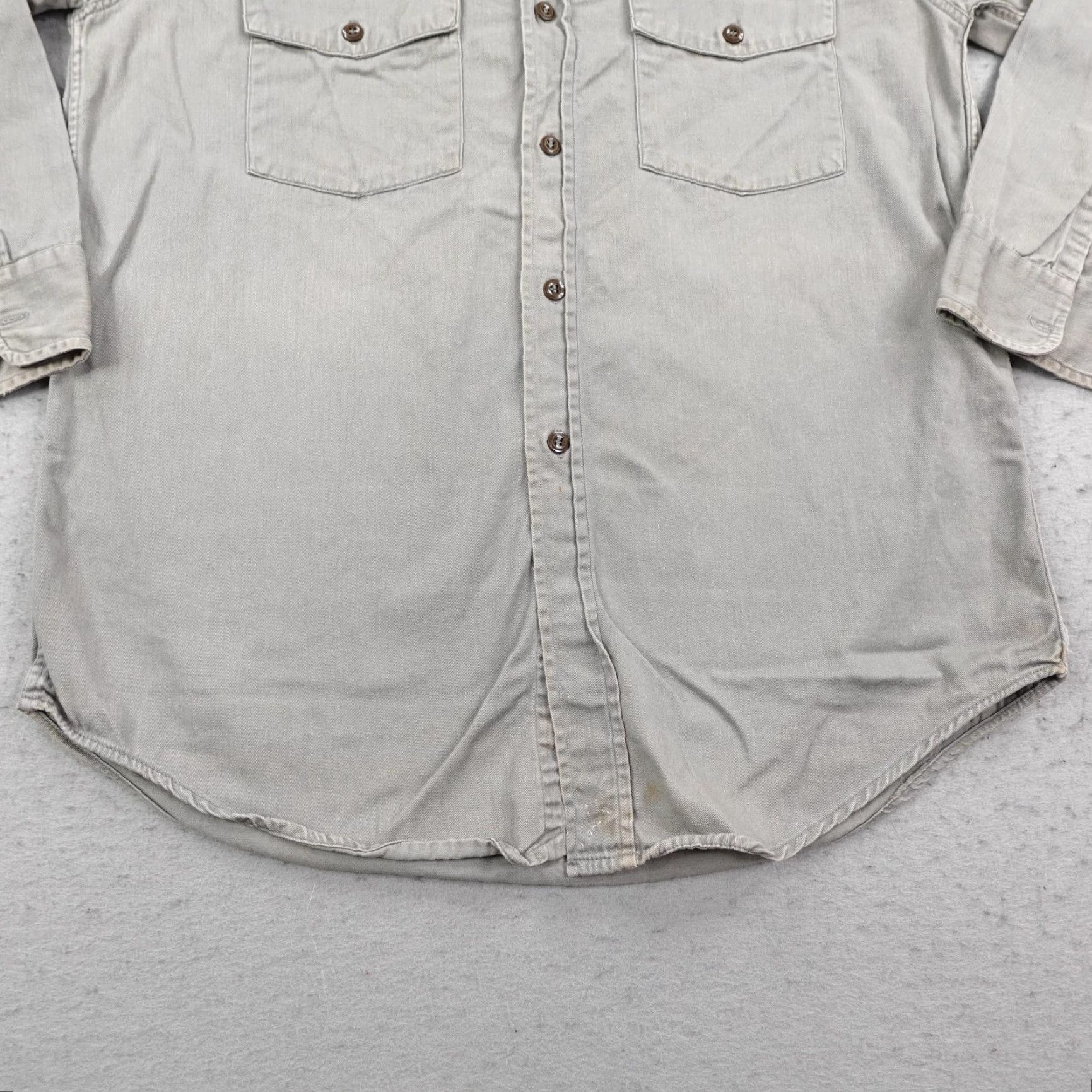 Denime Vintage Powr House Du Alls Shirt Mens Medium Gray Denim Sanforized 50s Button Up Size US M / EU 48-50 / 2 - 4 Thumbnail