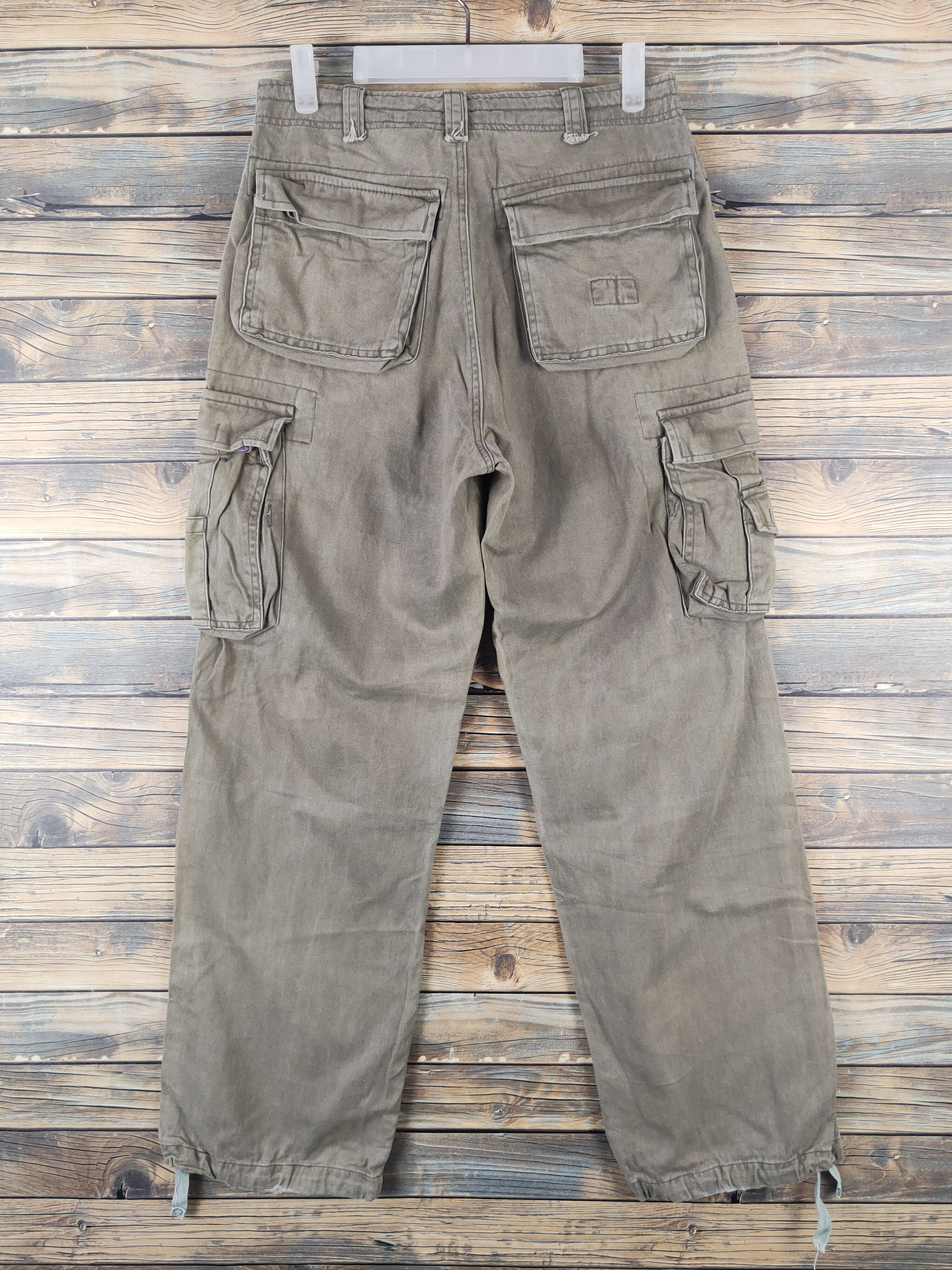Japanese Brand DL SOHC Olive Faded Multipocket Tactical Cargo Pants #1365 Size US 29 - 7 Thumbnail