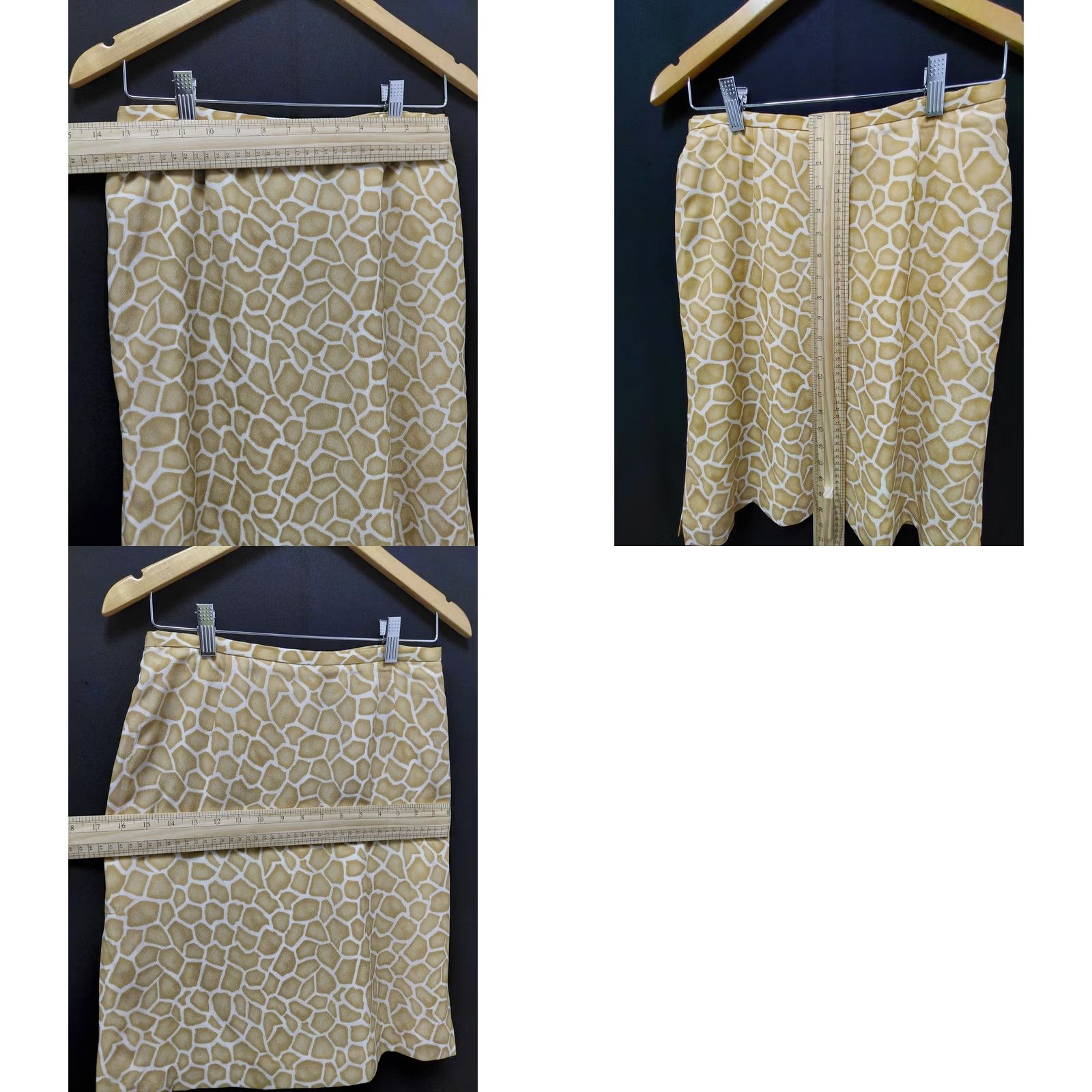 Liz Claiborne Liz Claiborne Collection Giraffe Print Skirt A-Line Short Beige 8 Women Back Zipper Mid Rise Lined Rayon Vintage No Size 30" / US 8 / IT 44 - 8 Thumbnail