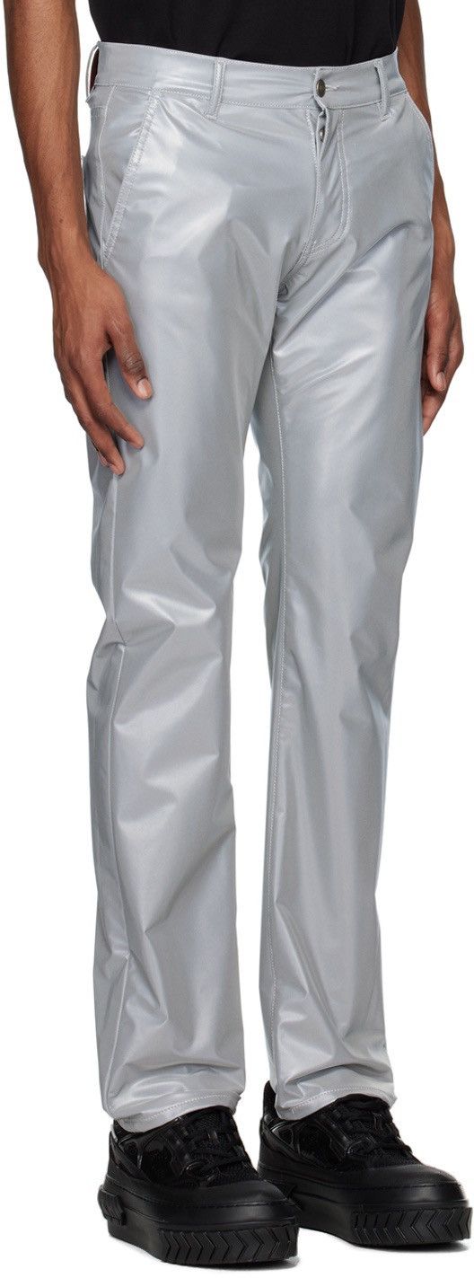 424 !DS! SS23 424 On Fairfax Reflective Grey Metallic Trousers Size US 32 / EU 48 - 3 Thumbnail