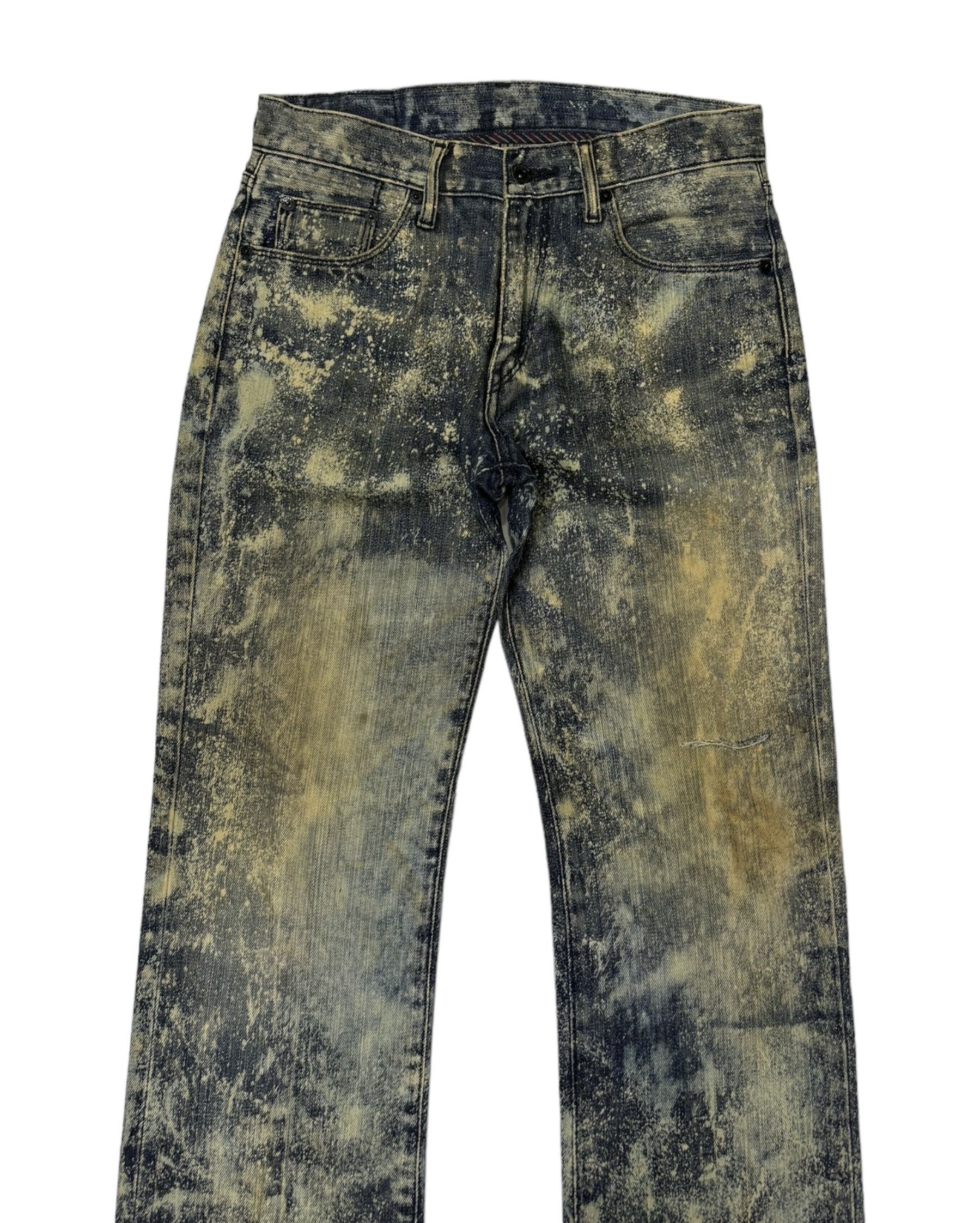 If Six Was Nine RARE🔥ACID WASH SPLASH UNIQLO JAPAN DISTRESSED DENIM JEANS Size US 30 / EU 46 - 5 Thumbnail
