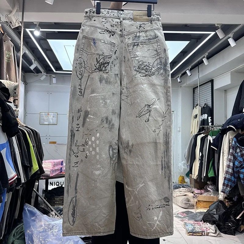 Japanese Brand × Vintage Graffiti printed jeans Size US 34 / EU 50 - 2 Thumbnail