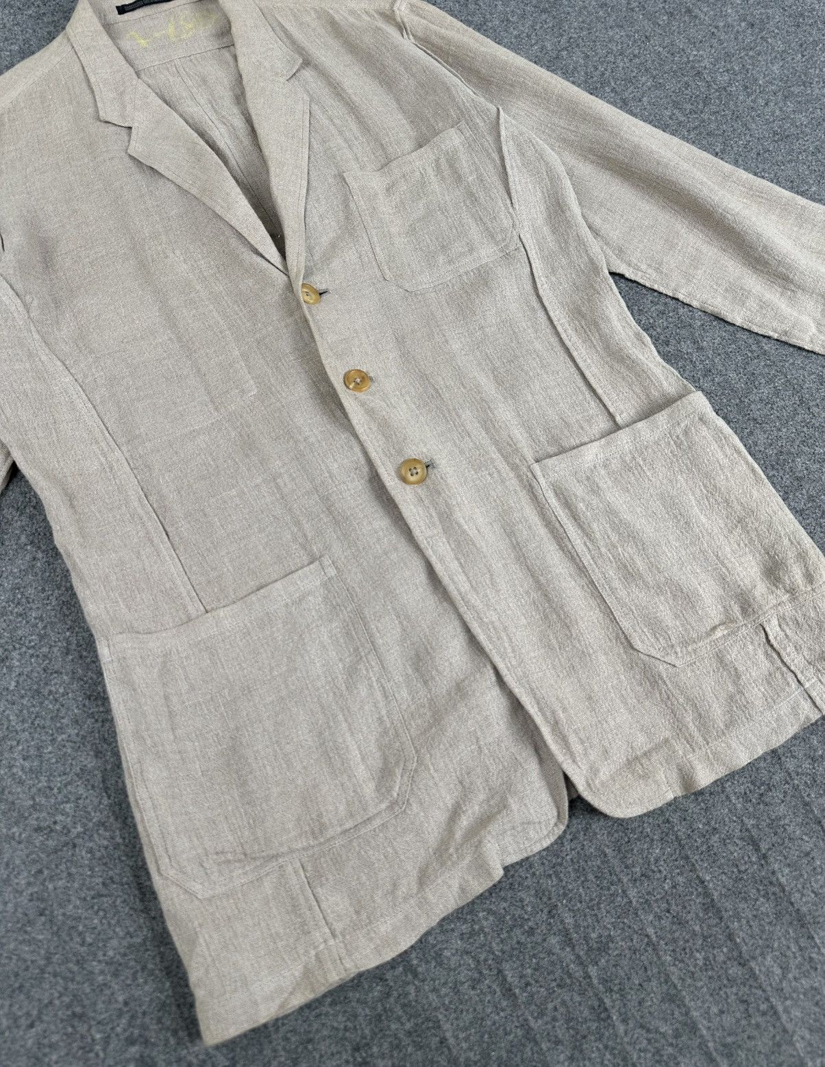 Yohji Yamamoto Yohji Yamamoto Pour Homme - S/S1994 3B Linen Jacket Size US S / EU 44-46 / 1 - 4 Thumbnail