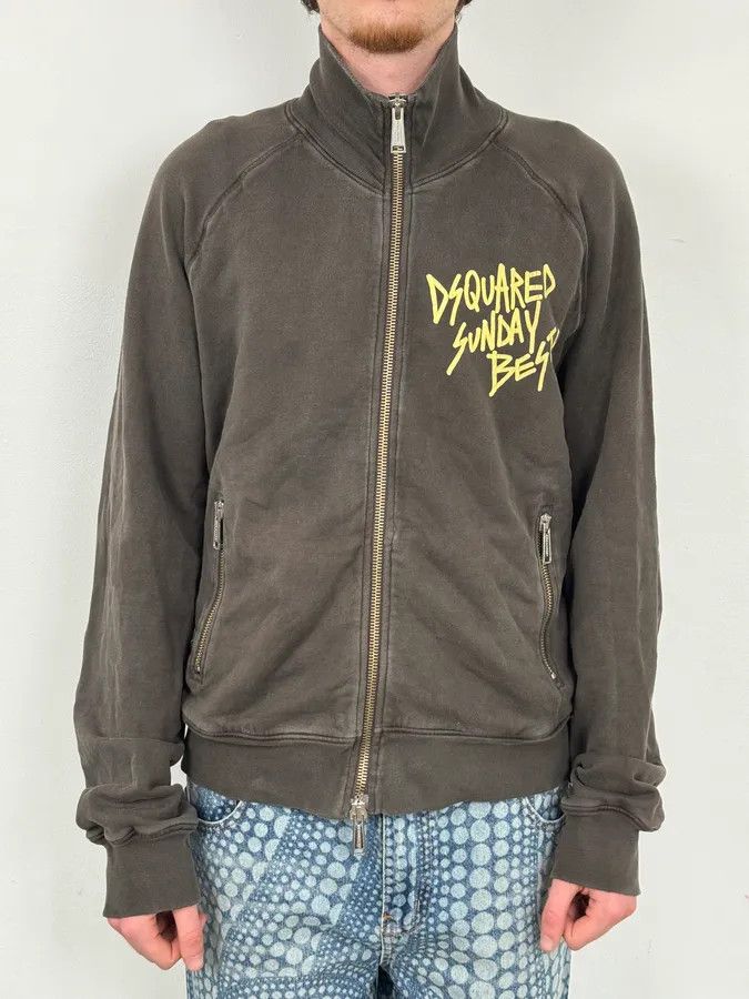 Dsquared2 AW2005 Dsquared2 Brown Religious Graphic Zip-Up Sweater Size US L / EU 52-54 / 3 - 2 Thumbnail
