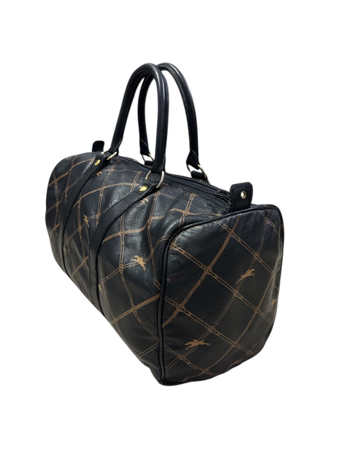 Longchamp VINTAGE LONGHCAMP FULL MONOGRAM BOSTON BAG Size ONE SIZE - 4 Thumbnail