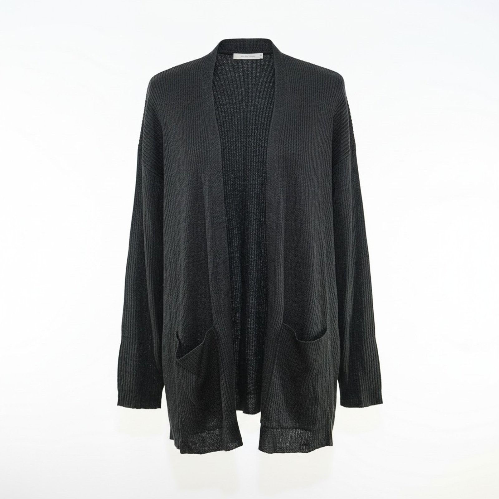Eileen Fisher EILEEN FISHER Green Linen Open Front Long Cardigan Size S Size S / US 4 / IT 40 - 1 Thumbnail