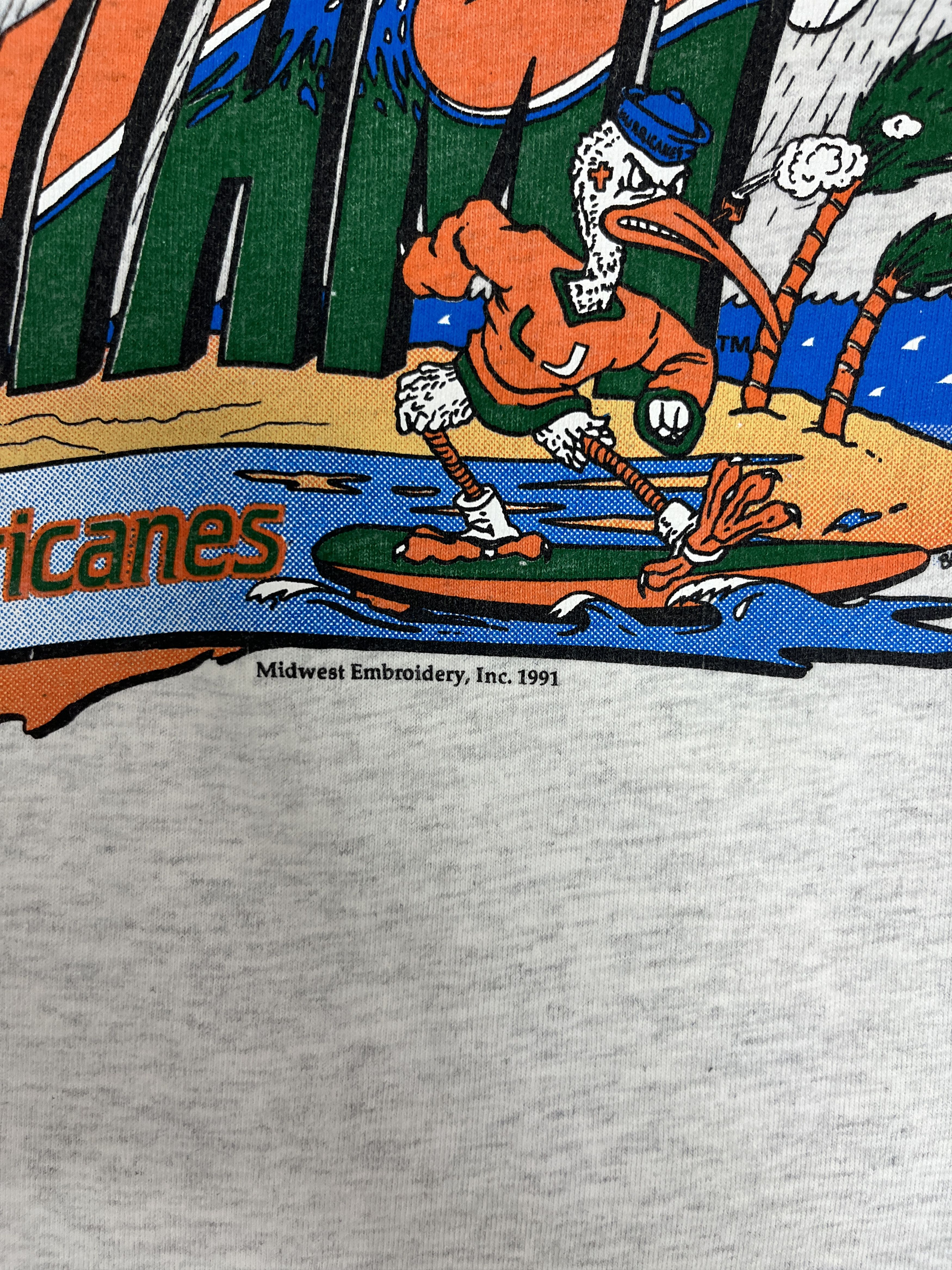 Vintage Miami Hurricanes Vintage Grey T-Shirt Tee Size US L / EU 52-54 / 3 - 3 Thumbnail