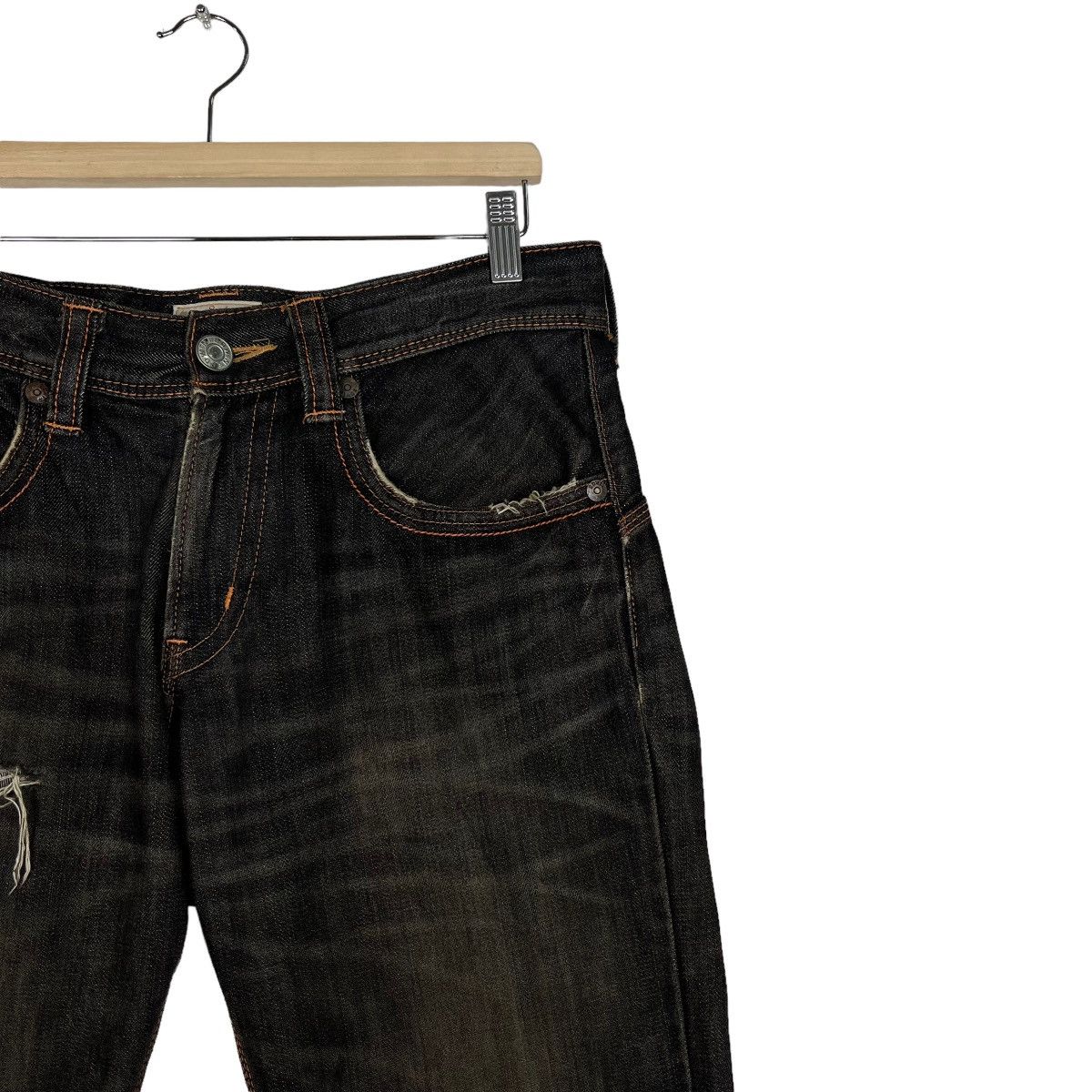 Edwin 🔥 EDWIN XV BLACK DISTRESSED DENIM JEANS Size US 32 / EU 48 - 6 Thumbnail