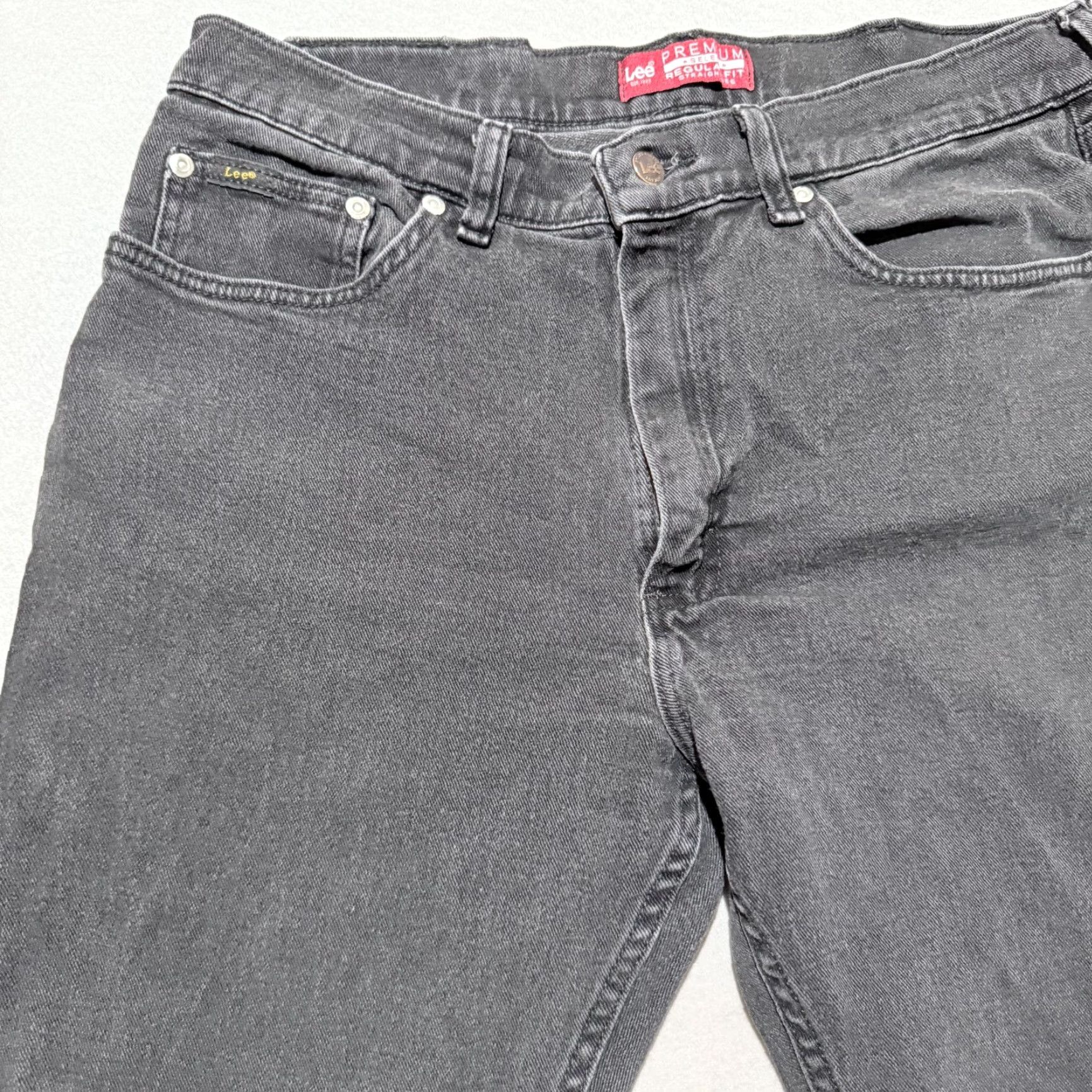 Lee Lee Jeans Men Black Denim Zip-Fly Stretch 34x32 Straight-Leg Premium Select Brand Logo 5-Pocket Men's Jeans Size US 34 / EU 50 - 3 Thumbnail