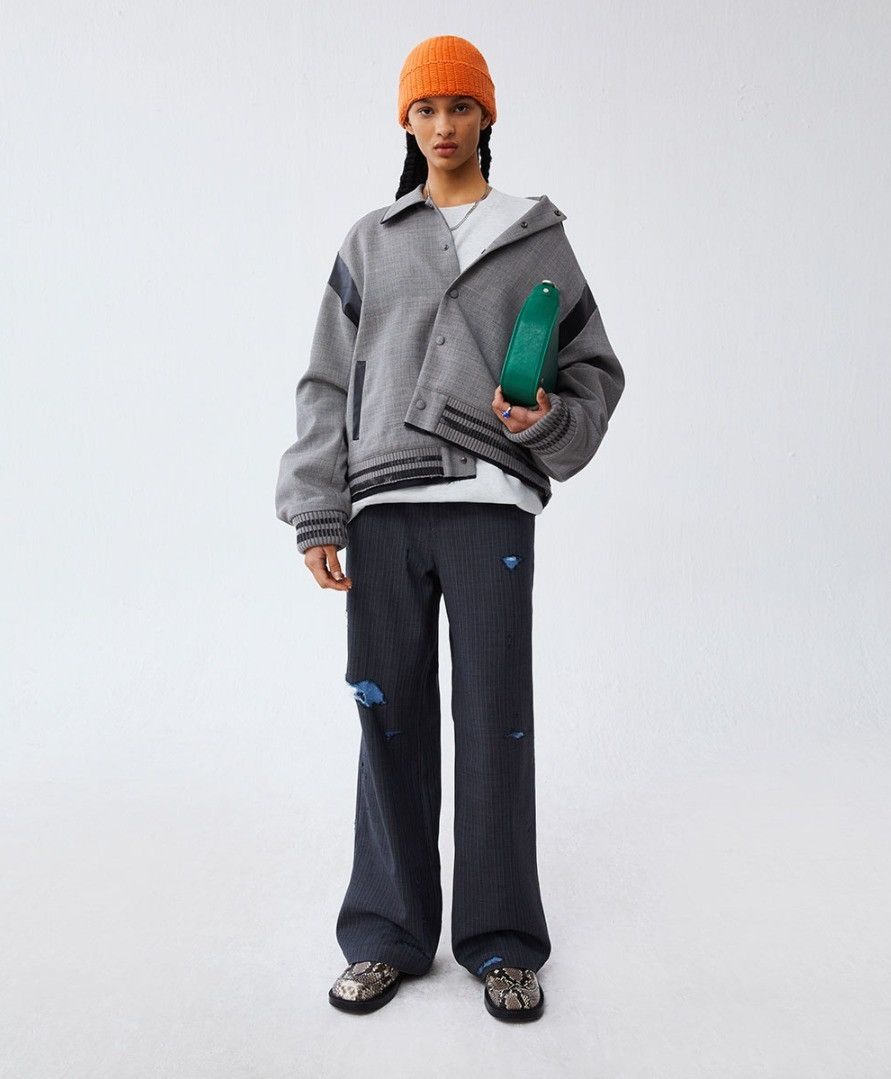 Ader Error !DS! SS22 Ader Error 3 Grey Deconstructed Bomber Jacket Size L / US 10 / IT 46 - 1 Thumbnail