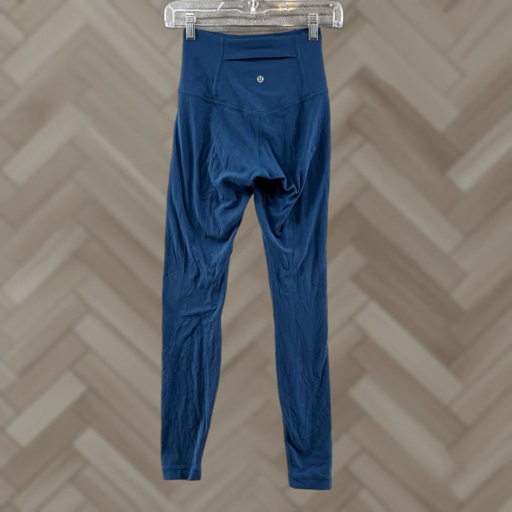 Lululemon Womens Leggings Blue 4 Skinny Ankle Inseam 26 In High Waisted Full Length Pull On Activewear Gym Running Yoga (Size 27)