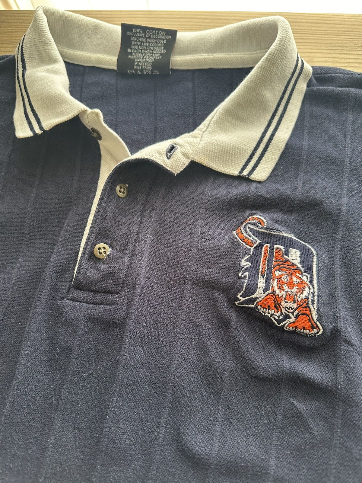 MLB × Vintage Vintage Stiches MLB Detroit Tigers Ribbed Polo T-Shirt Size US XL / EU 56 / 4 - 1 Thumbnail