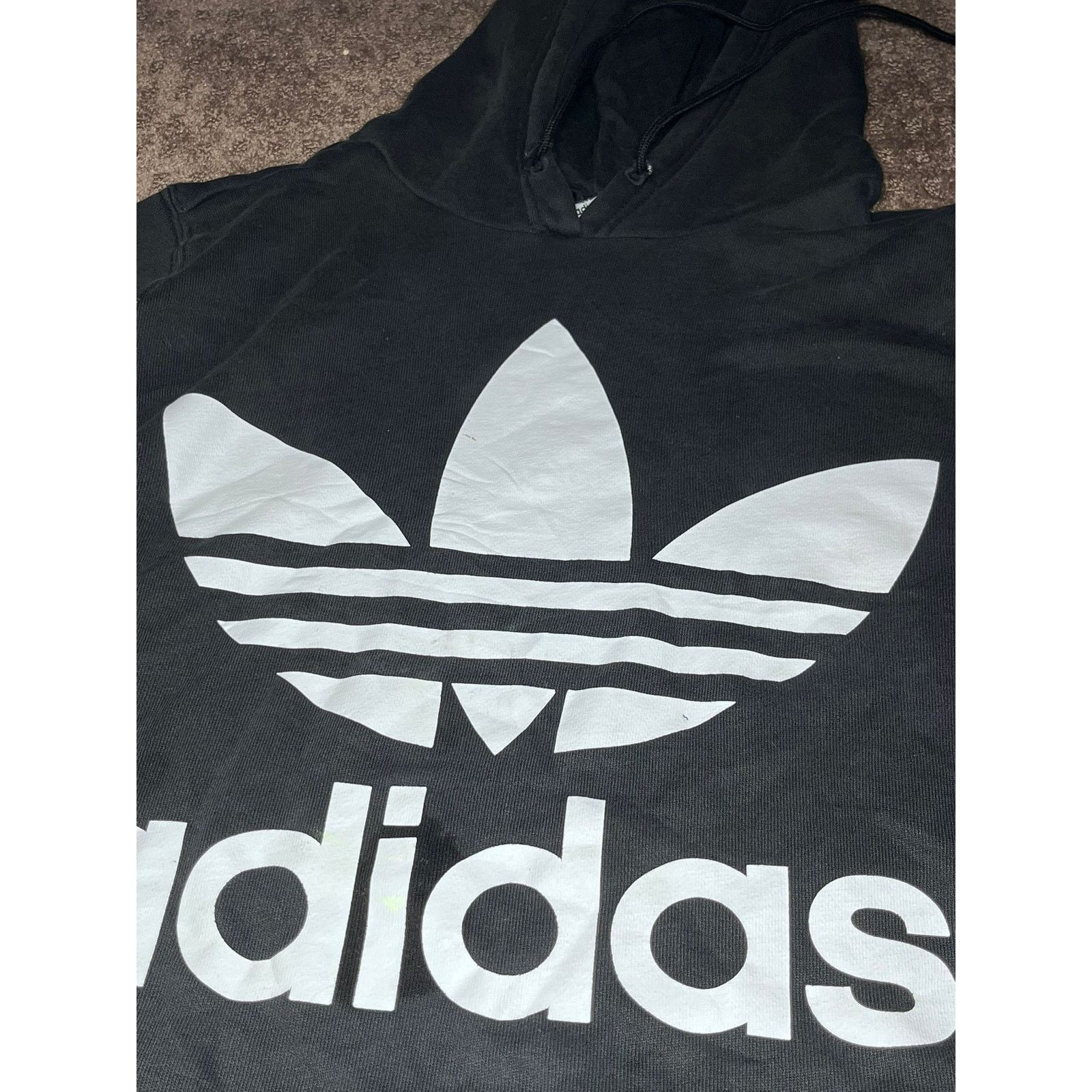 Adidas 👟 Adidas Trefoil Big Logo Hoodie – With Black Color Size L Size US L / EU 52-54 / 3 - 4 Thumbnail
